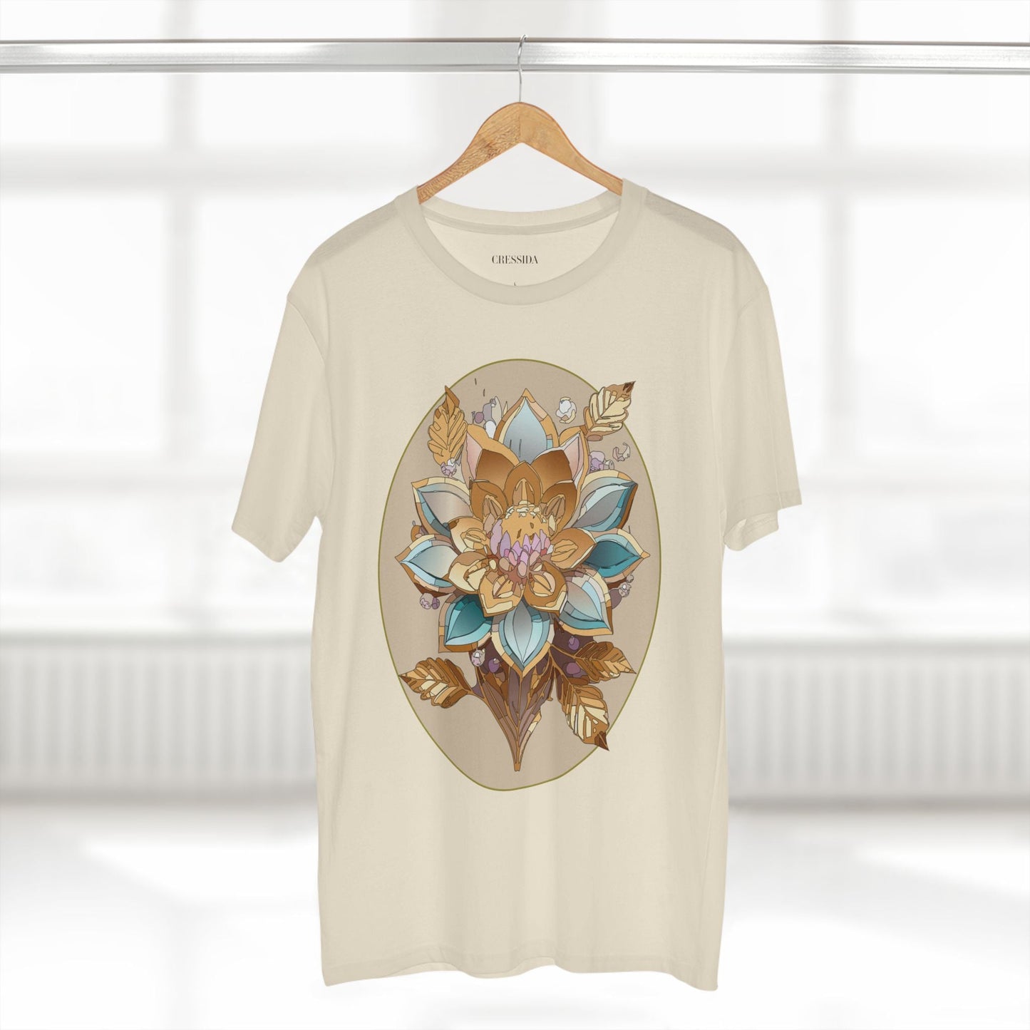 Floral Graphic T-Shirt Unisex 100 Cotton Art Design with Antique Flowers Tee 26