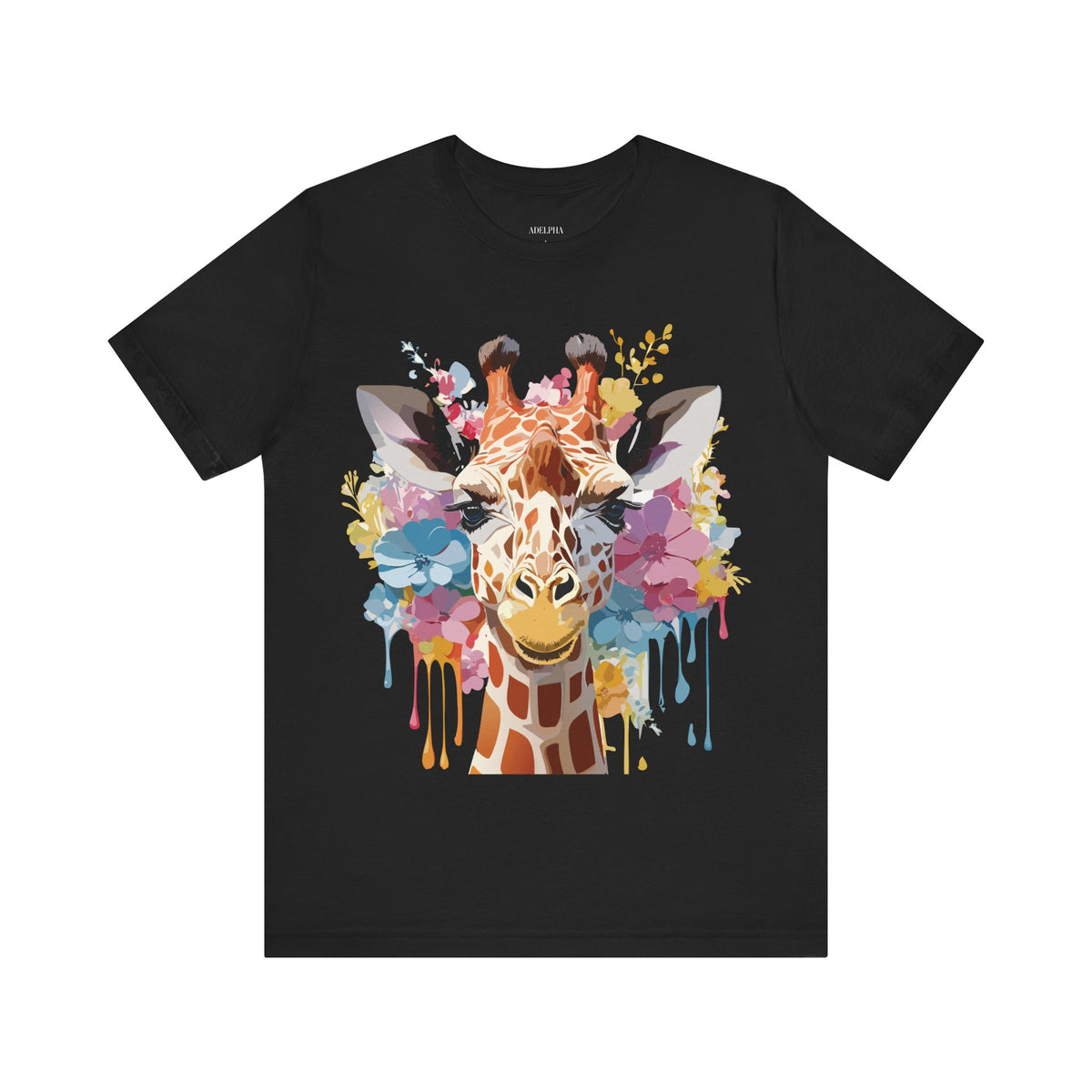Giraffe Graphic Unisex Cotton Bella+Canvas Tee with Art Animal Design e20