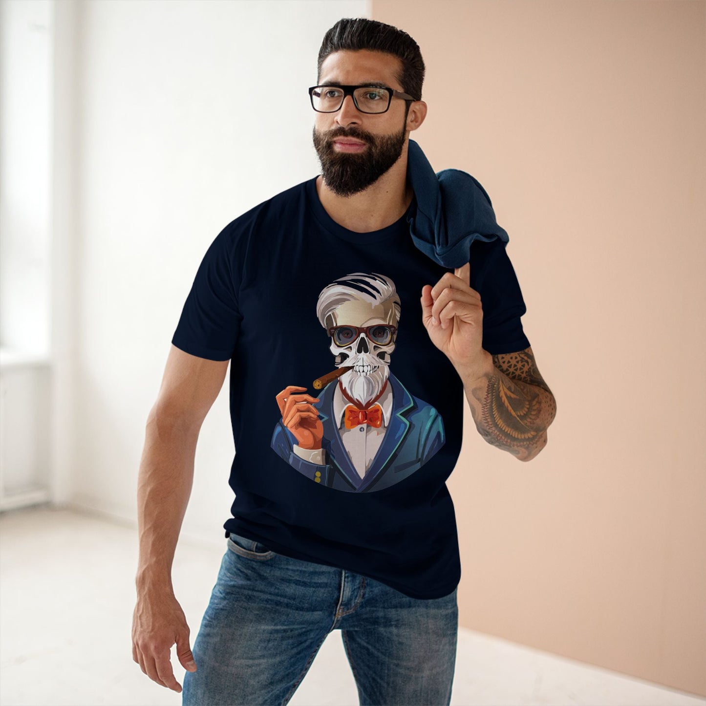 Unisex Skull Shirt Premium Cotton Tee With Original Skeleton Art Design From Retro2Nova Collection