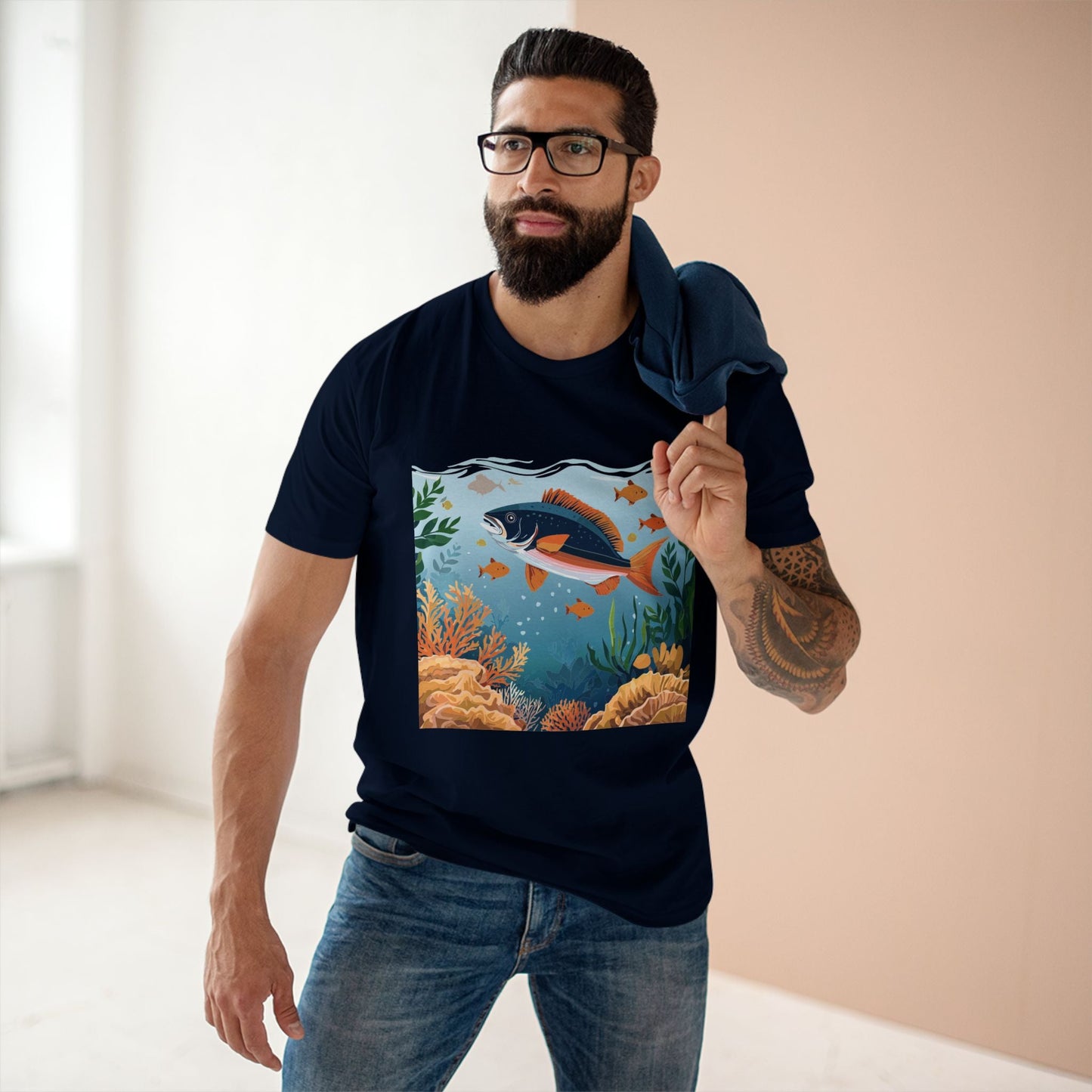 Ocean Shirt Unisex Premium Cotton Tee With Original Art Design From Retro2Nova Art Collection