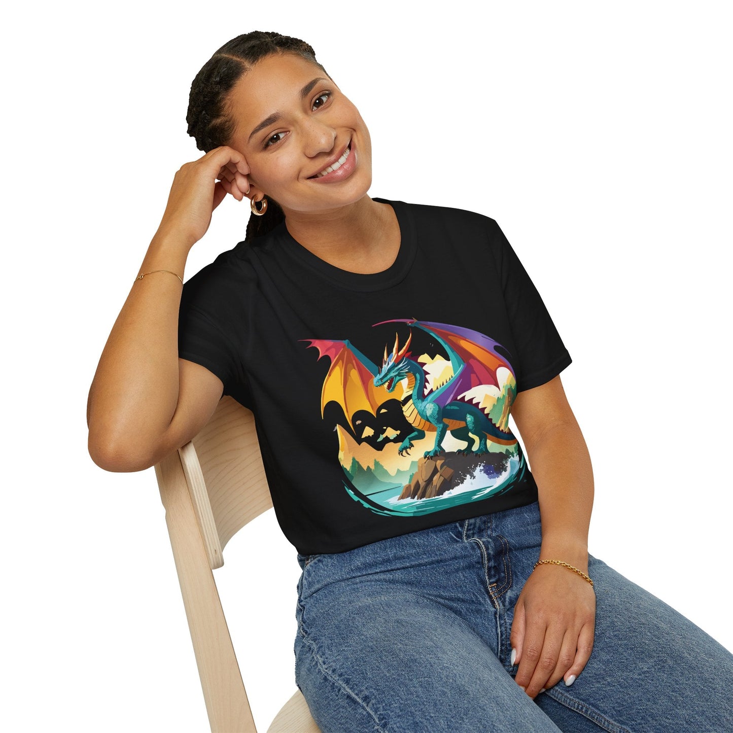 Dragon T Shirt Unisex Dragon Shirt Animal Design Softstyle Tee 100 Percent Cotton