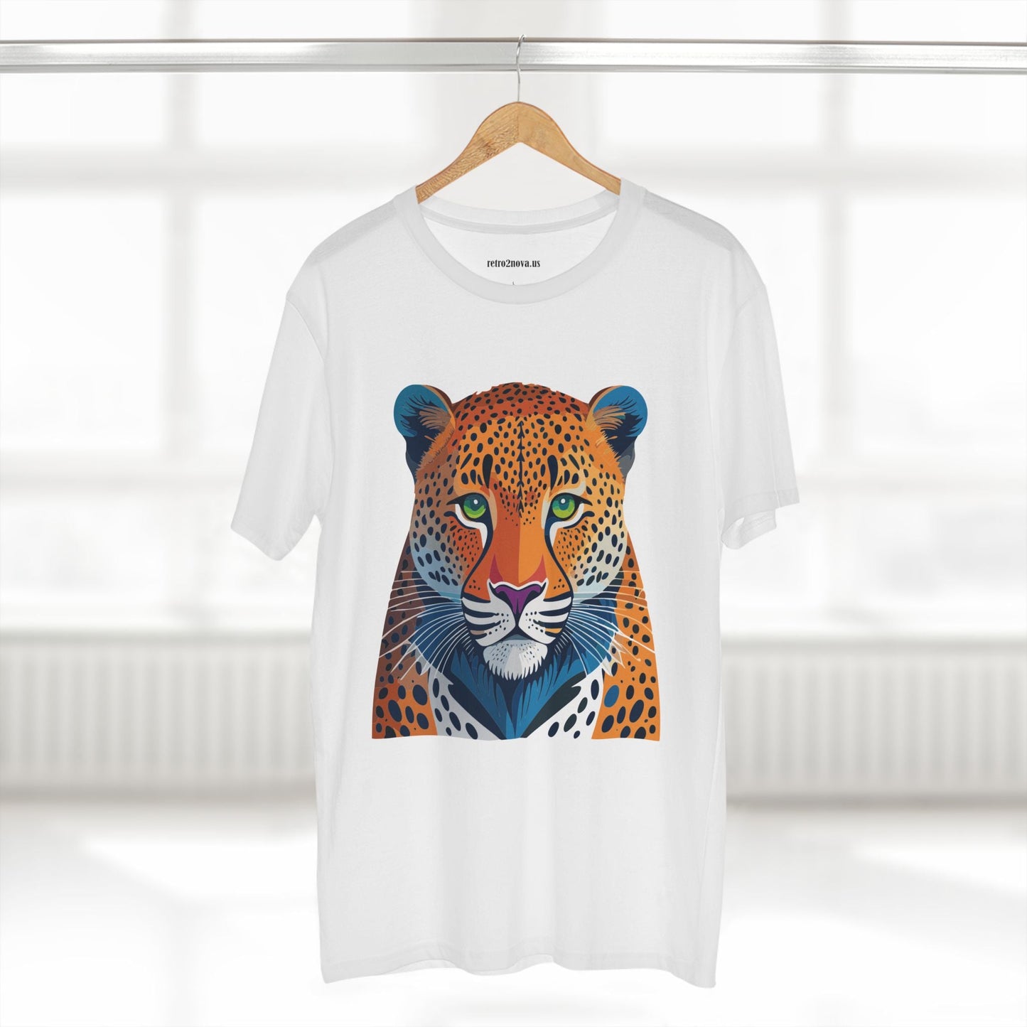 Unisex Cheetah Shirt Premium Cotton Tee With Original Art Design From Retro2Nova Art Collection For Everyday Comfort