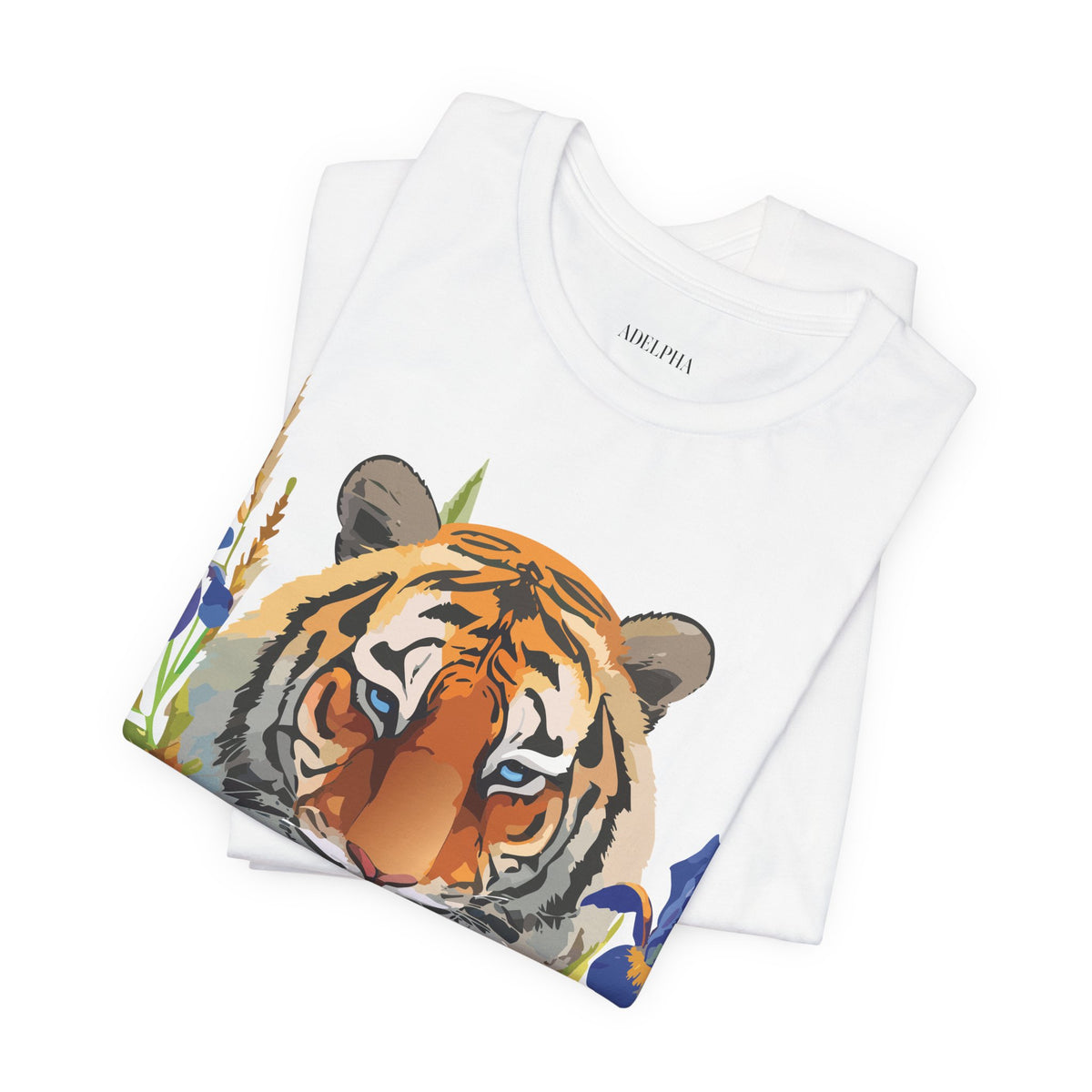 Tiger Graphic Unisex Cotton Bella+Canvas Tee with Art Animal Design d92