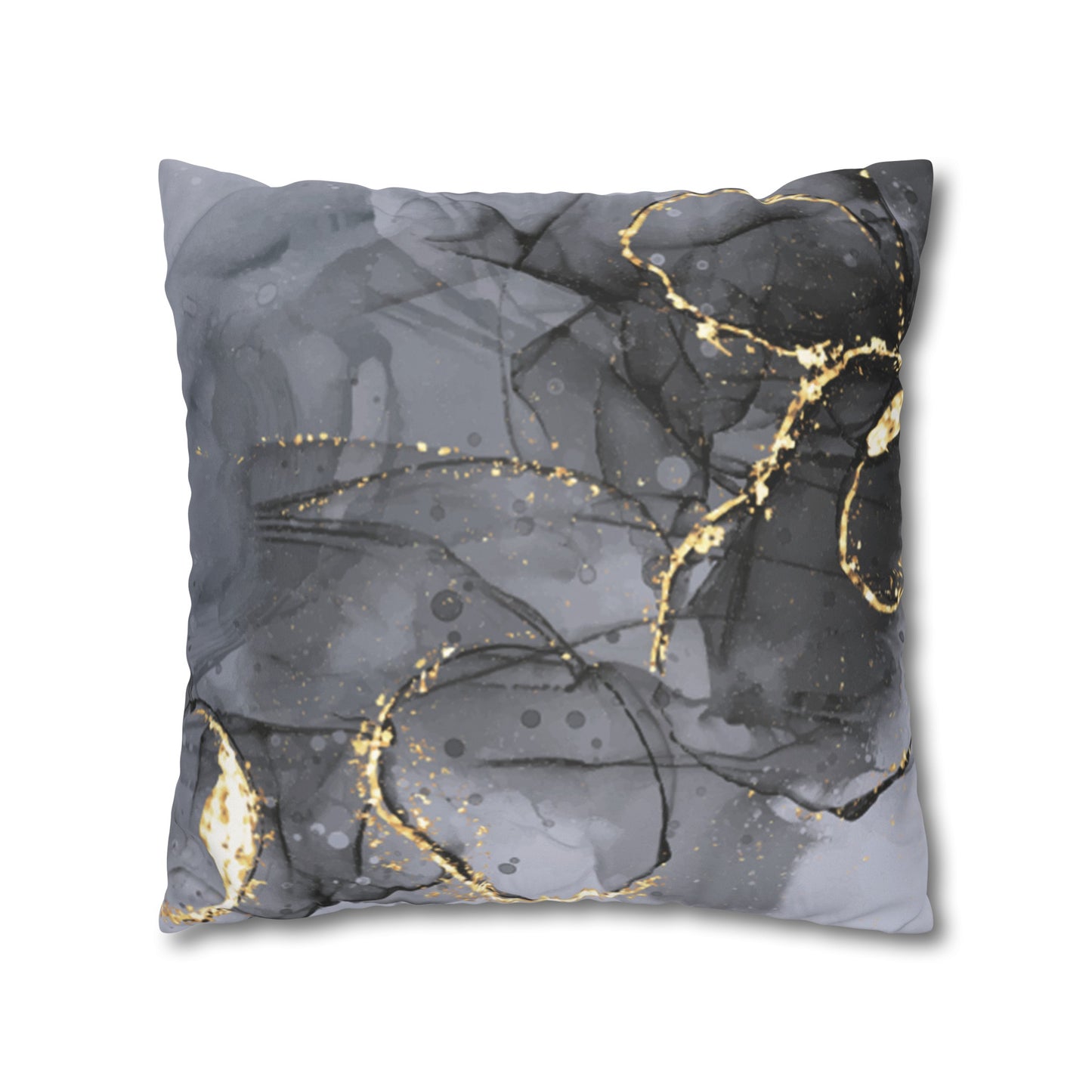 Faux Suede Pillowcase with Abstract print