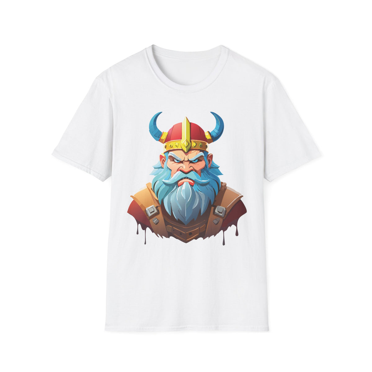 Viking Warrior Graphic T-Shirt | Horned Helmet Illustration, Bold Beard