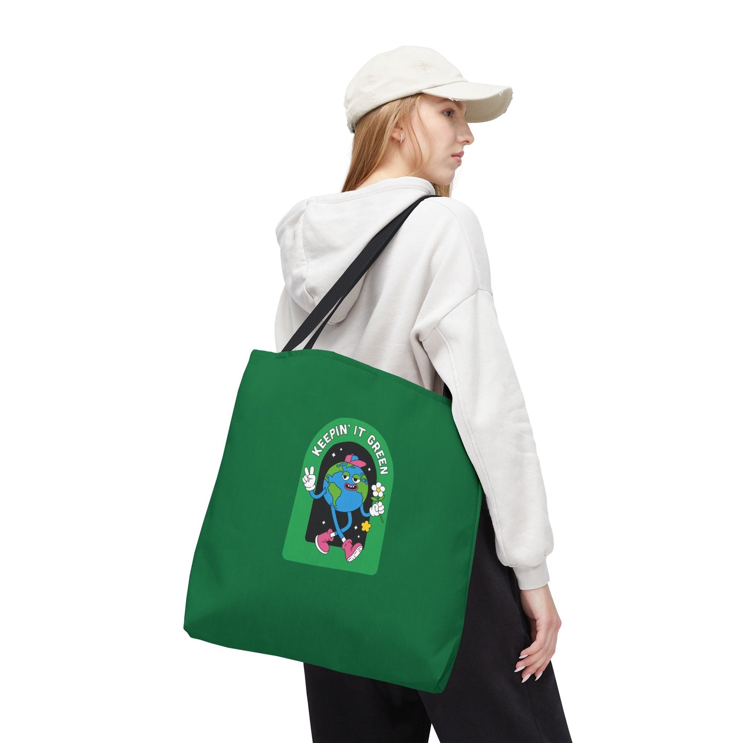 ECO GREEN COLOR CANVAS BAG HIGH-QUALITY 100% SPUN POLYESTER 3 SIZES BAG-E6