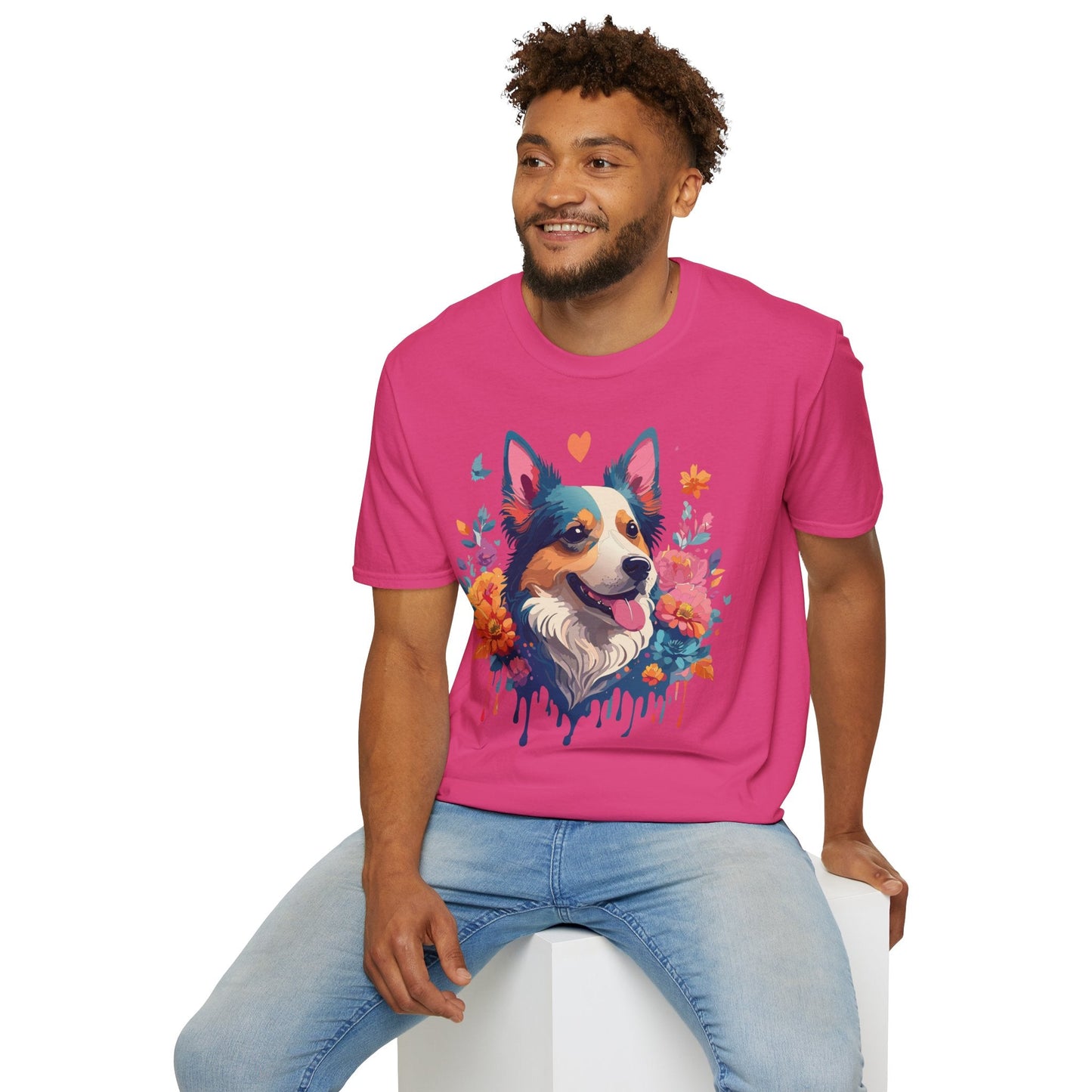 Animal Print Dog Shirt Unisex Softstyle Cotton Tee For Pet Lovers