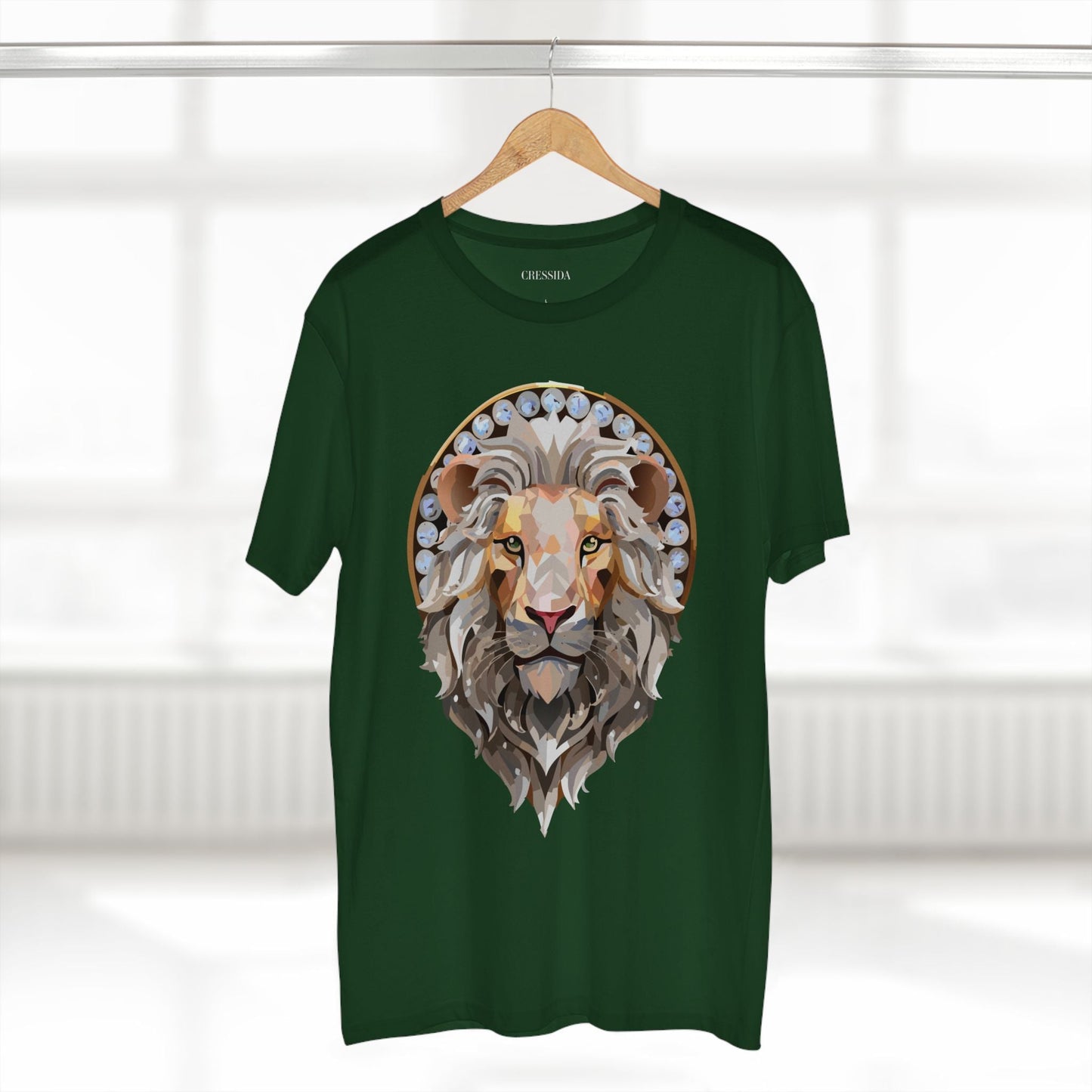 Lion Graphic Unisex 100 Cotton Tee With Unique Animal Golden Medallion Art Design 8