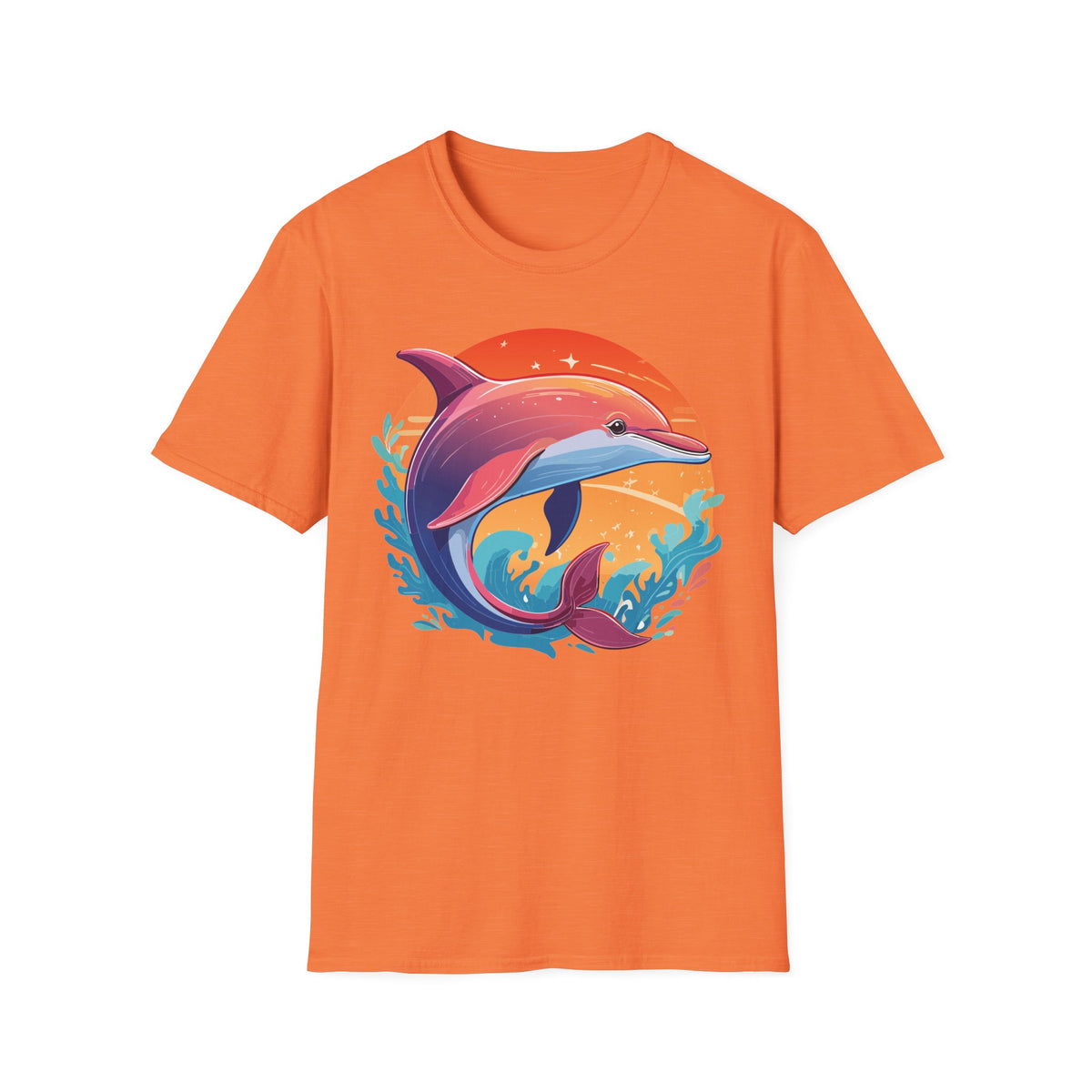 Sunset Dolphin Tee | Colorful Ocean Illustration Shirt