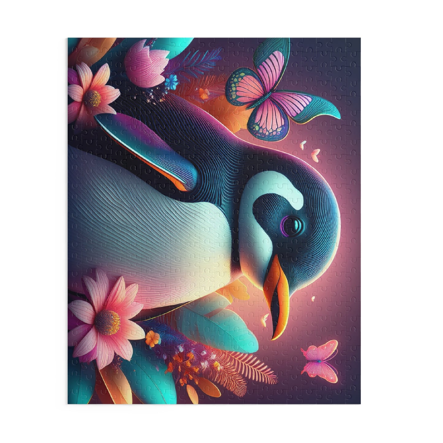 Puzzles-62 Kids Penguin Puzzle 500-Piece  Floral Penguin Puzzle 500-Piece, Animals Kids Puzzles Size: 16" x 20",  Ages 9+
