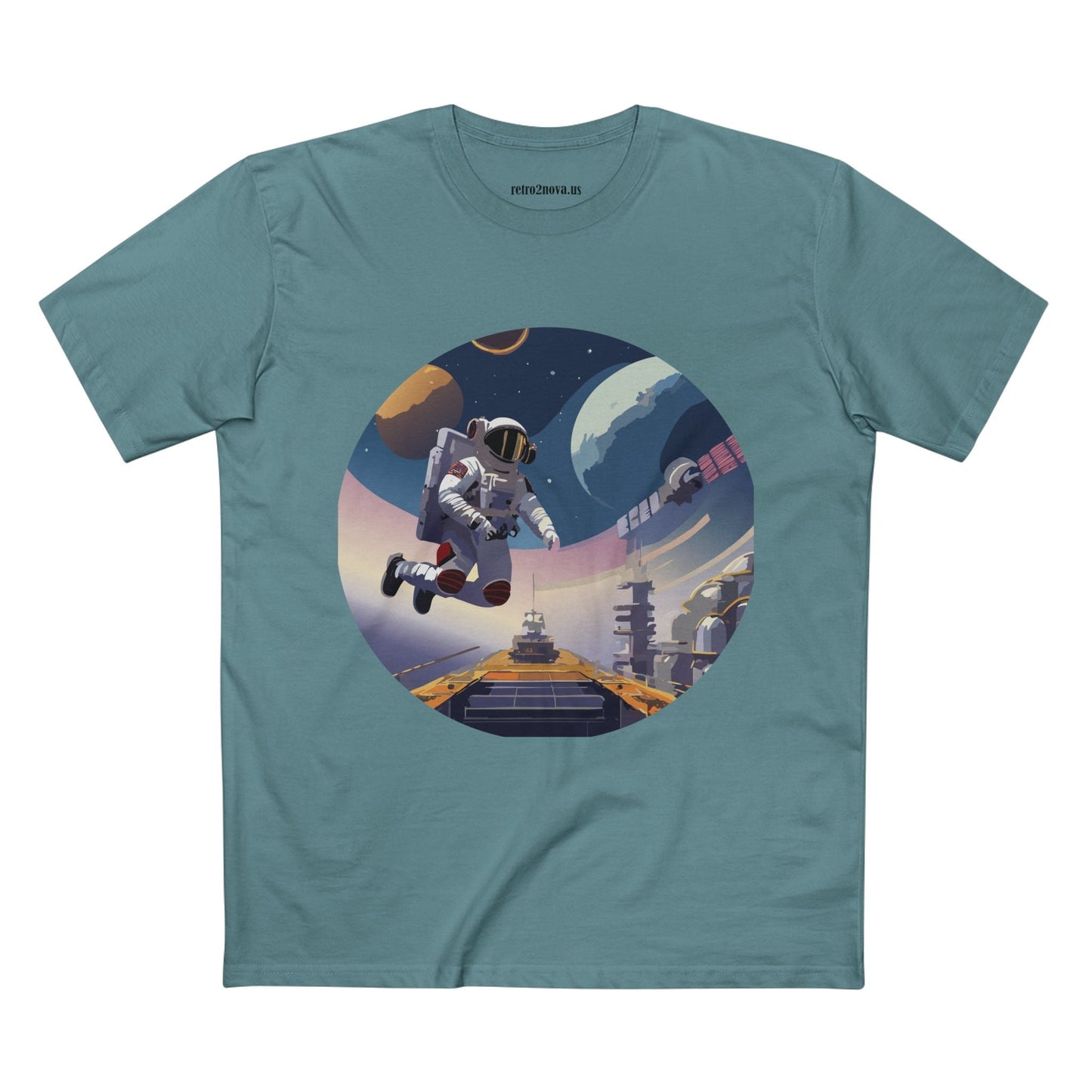 Cosmos Astronaut Shirt Unisex Premium Cotton Tee Original Art Design Retro2Nova CS 31