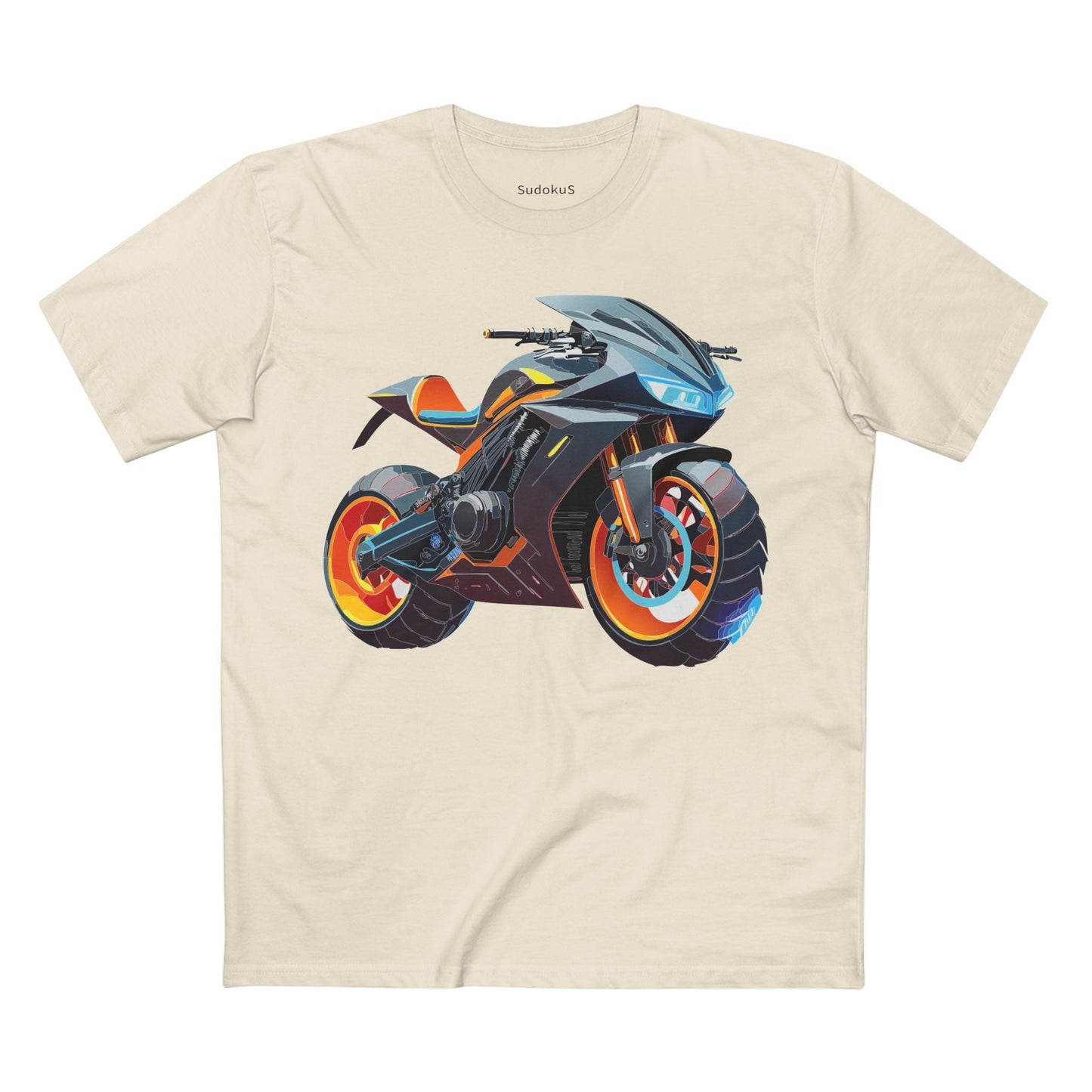 Moto Bike Graphic Unisex 100 Cotton Staple Tee 31