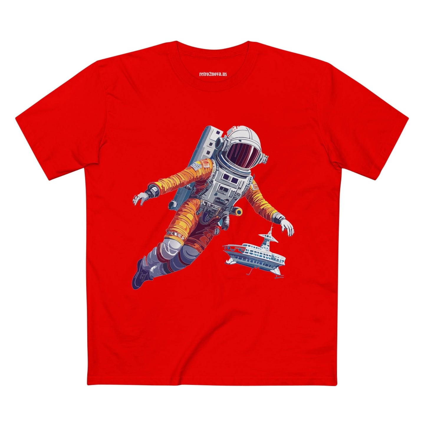 Cosmos Astronaut Shirt CS21 Unisex Premium Cotton Tee with Original Art Design Retro2Nova