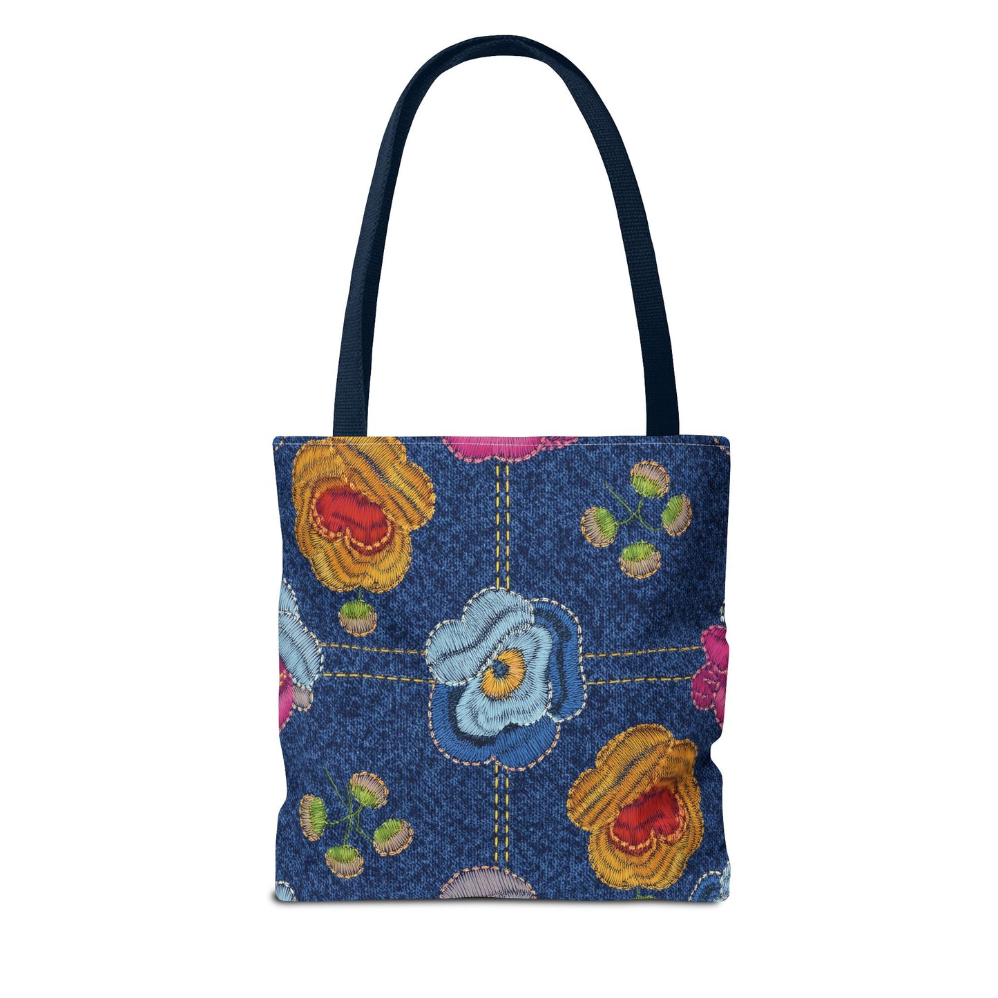 Denim Fabric Imitation Print Unisex Canvas Bag Poly Spun 3 Sizes Tote Bag 163