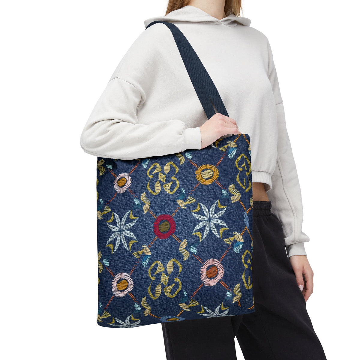 Denim Fabric Imitation Print Unisex Canvas Bag Poly Spun 3 Sizes Tote Bag 162
