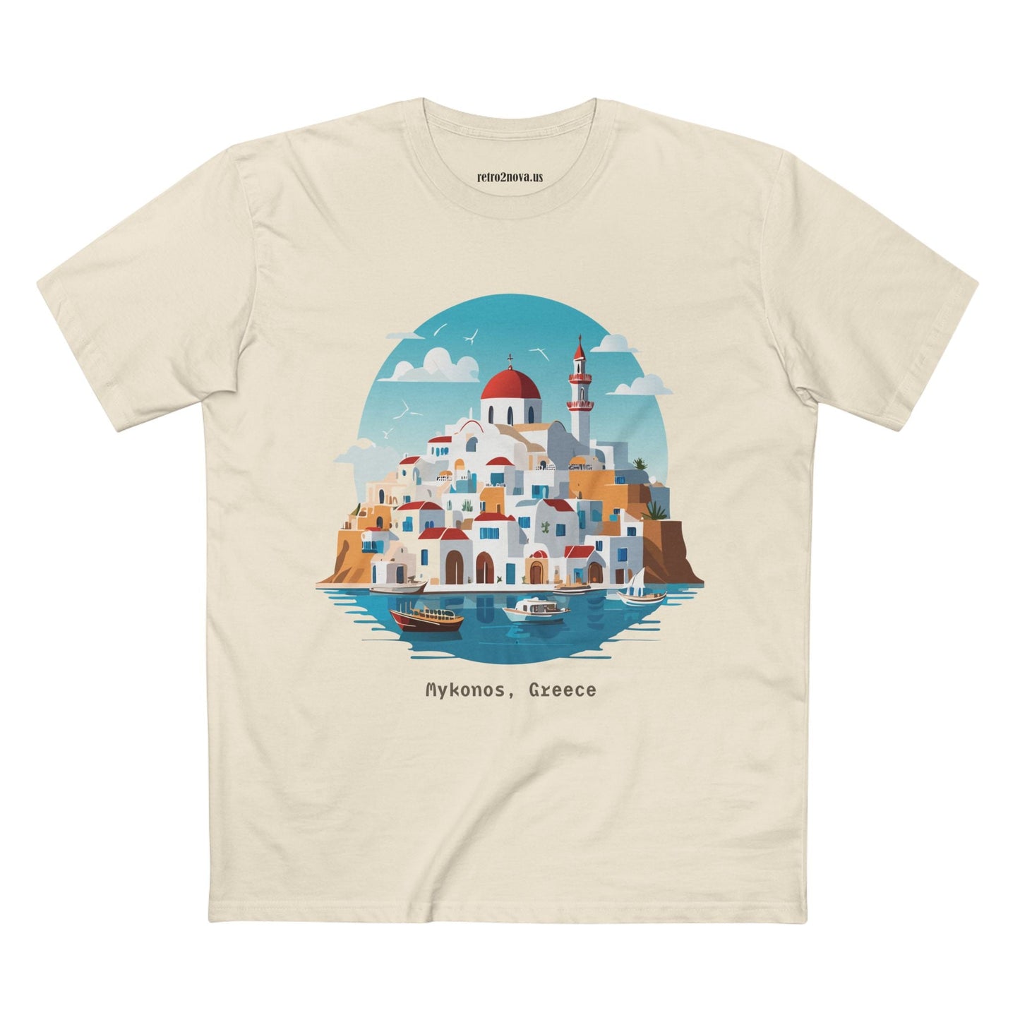 Greece Travel Shirt Unisex Premium Cotton Tee With Original Art Design Retro2Nova TT41