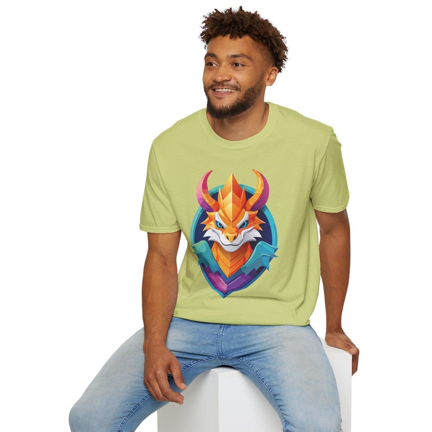 Dragon Graphic Unisex Cotton Softstyle Art Design Tee With Animals 4