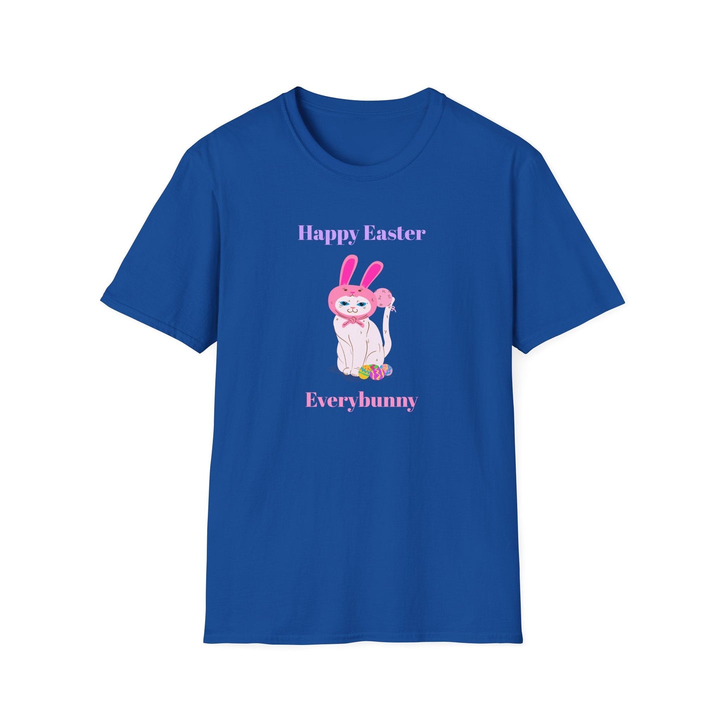 Unisex Easter Bunny T Shirt Softstyle 64000 Tee With Easter Design Print Gildan 100 Percent Ring Spun Cotton