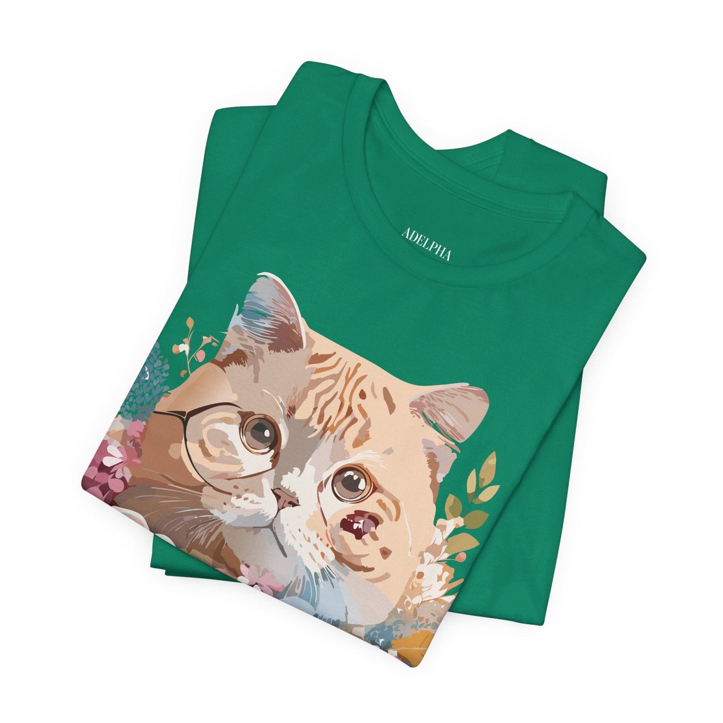 Cat Graphic Tee Unisex Short Sleeve Vintage Inspired Art Design Adelpha