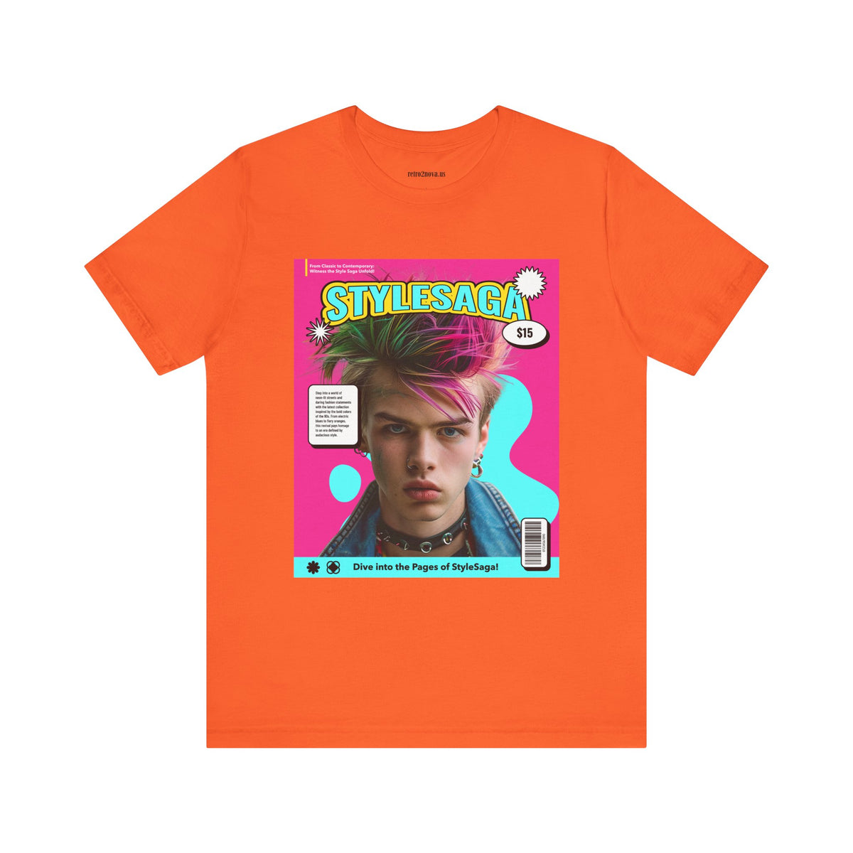 Magazine Cover Graphic Unisex Cotton Bella+Canvas Tee with Retro Poster ab29