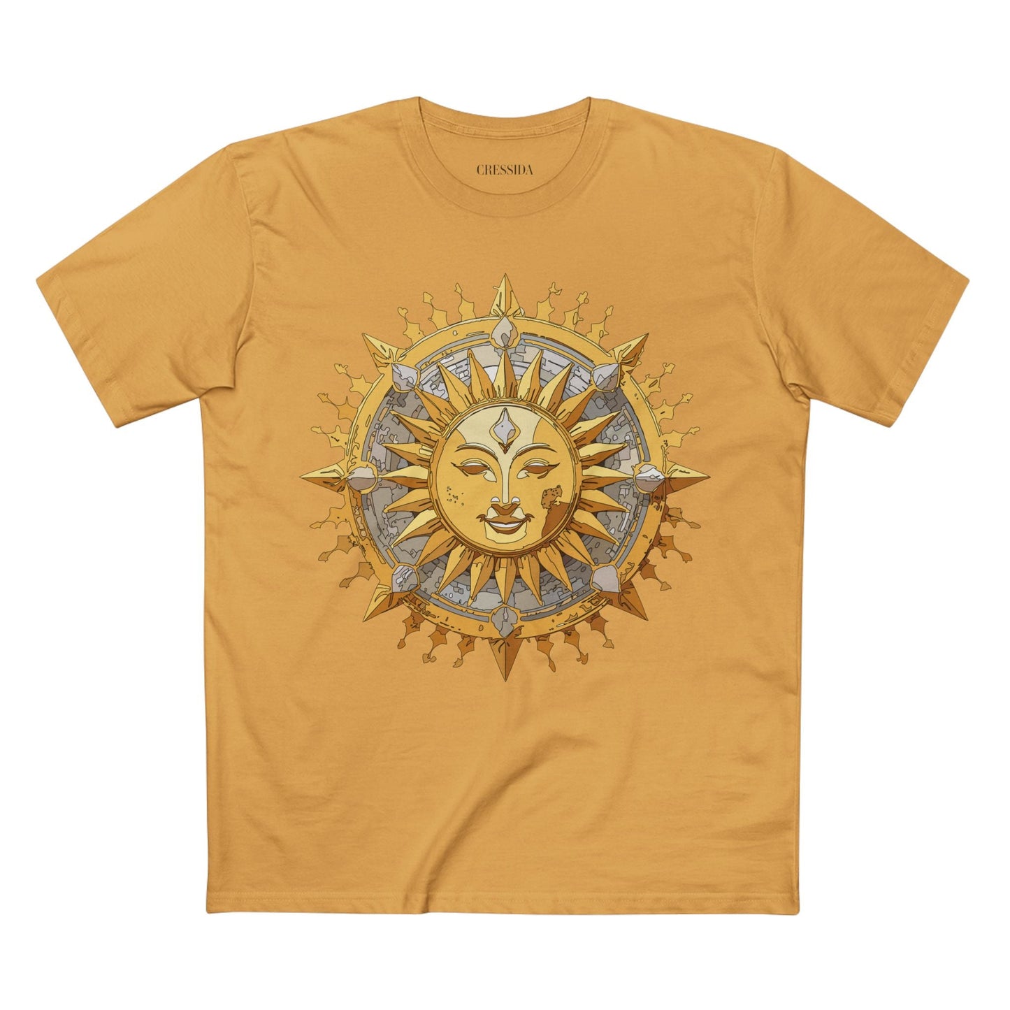 Gold Sun Graphic Unisex 100 Cotton T-Shirt with Golden Art Design 15