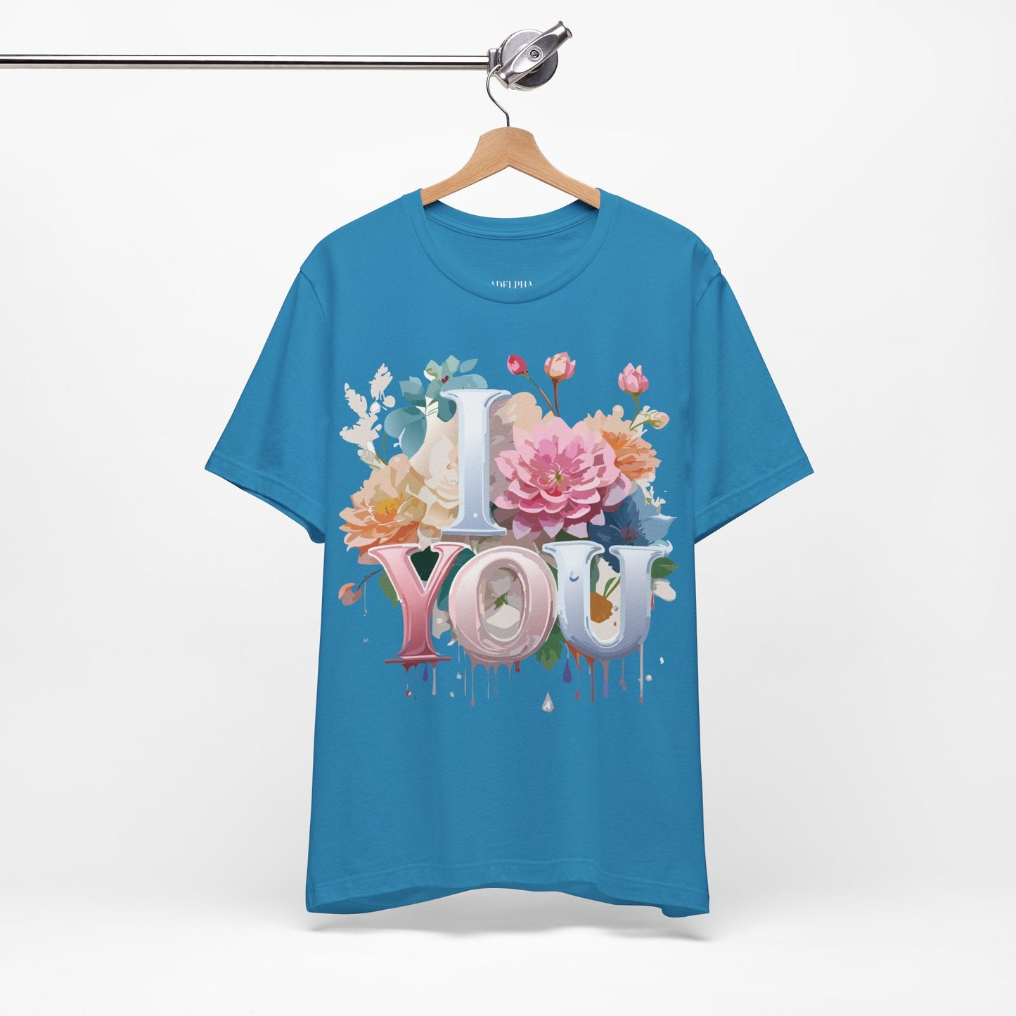 Valentine Day Graphic Unisex 100 Cotton Vintage Artwork with Love and Flower Design Tee 1