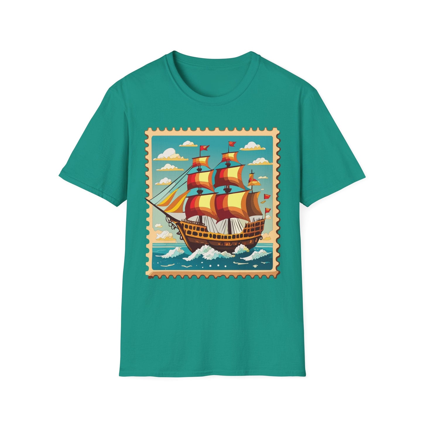 Unisex Softstyle Short Sleeve T Shirt Gildan 64000 Ring Spun Cotton Vessel Ship Frigate Tee