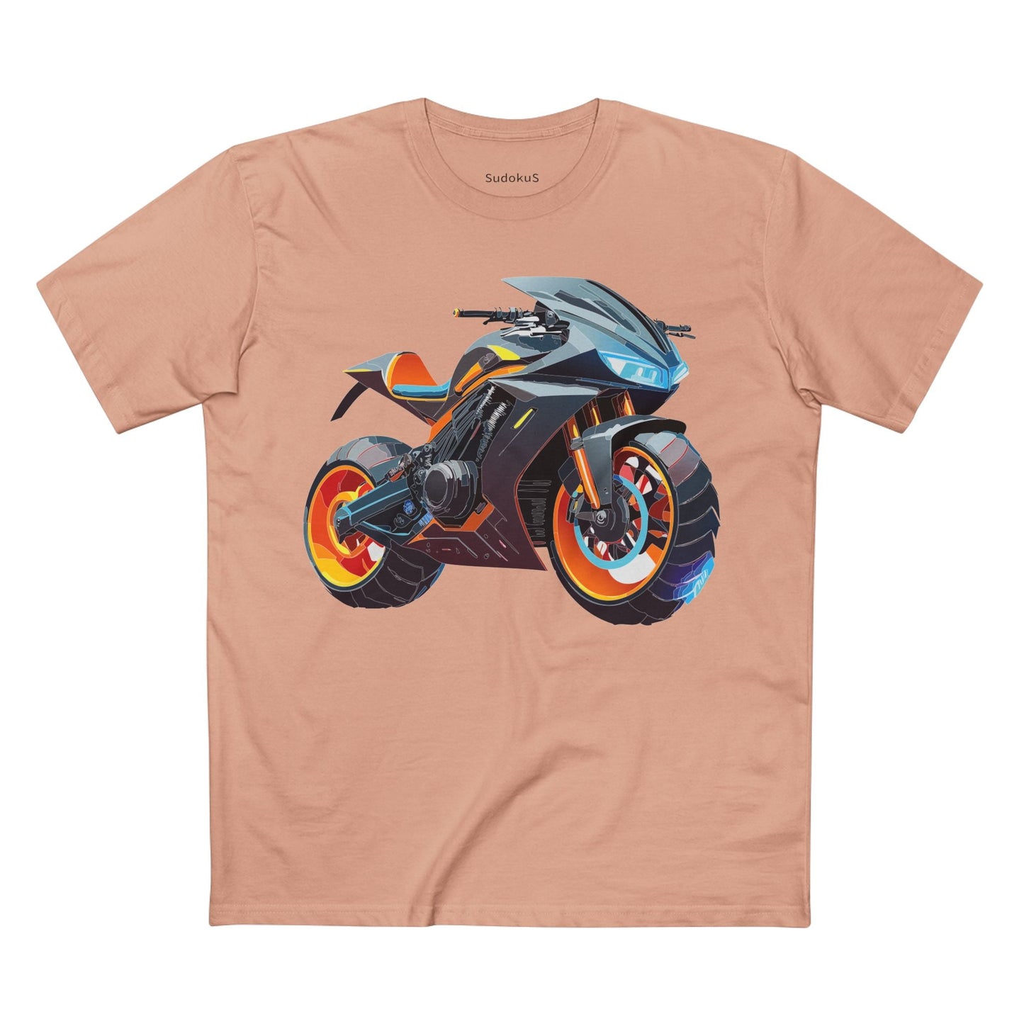 Moto Bike Graphic Unisex 100 Cotton Staple Tee 31