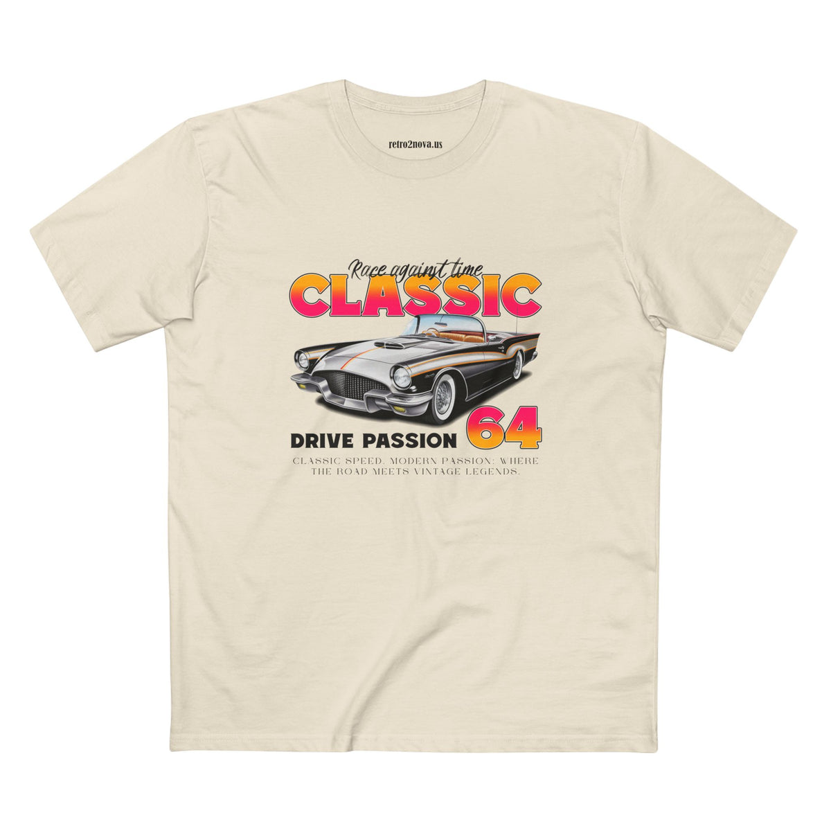 Retro Car Vintage Graphic Tee Staple Unisex 100 Cotton Tee Shirt - RC-16