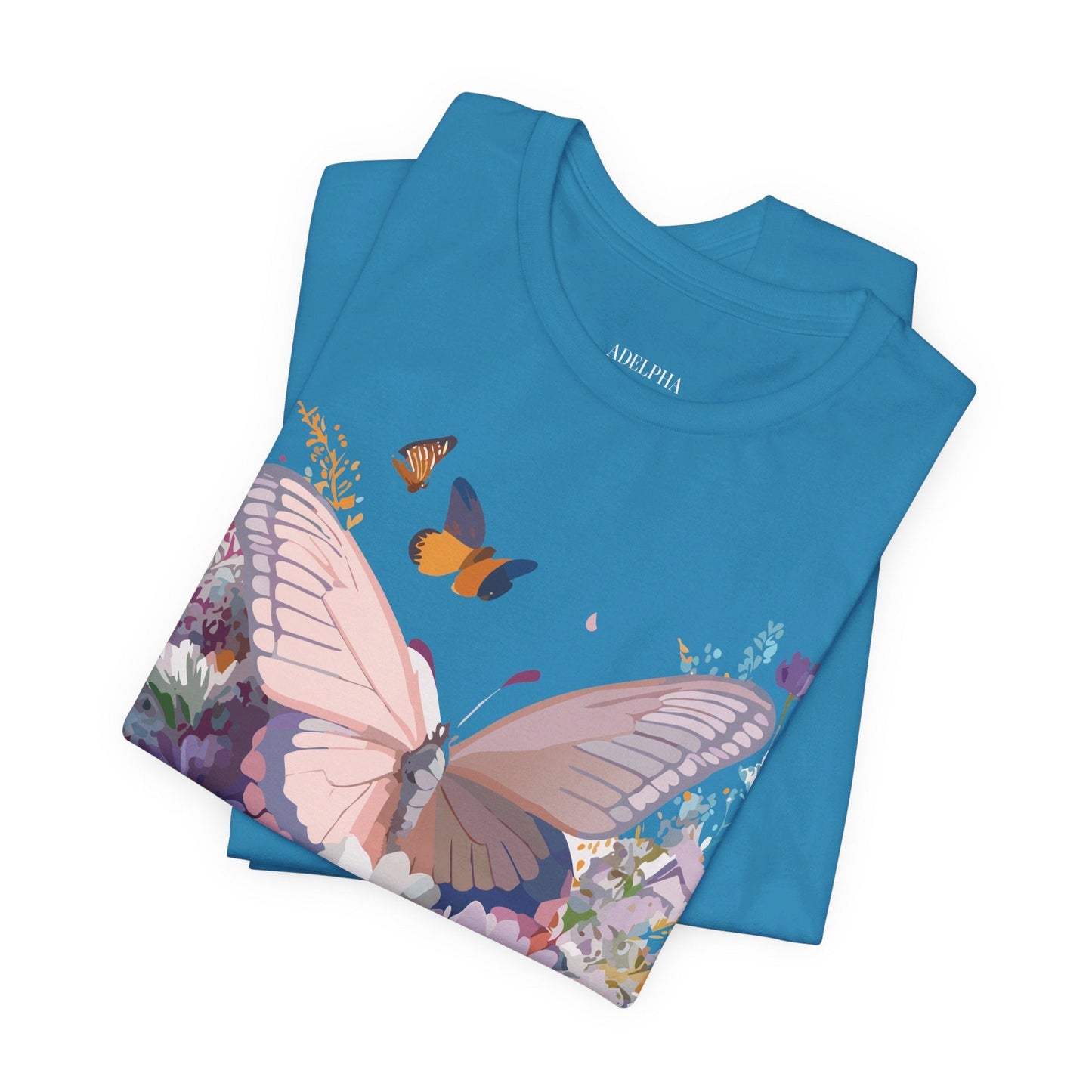 Butterfly Graphic Tee Unisex Vintage Art Design Adelpha Short Sleeve