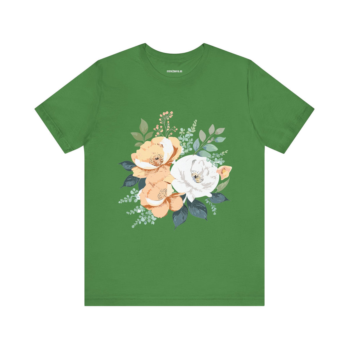 Floral Graphic Unisex Cotton Bella+Canvas Tee with Flowers Design ab14