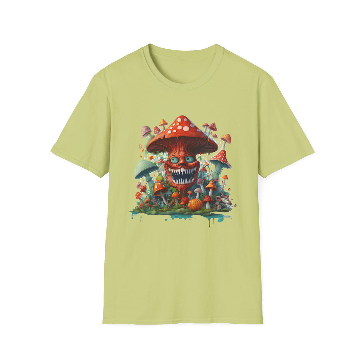 Funny Mashroom Cartoon  Graphic Tee Gildan Unisex 100 Cotton Tee Shirt c26