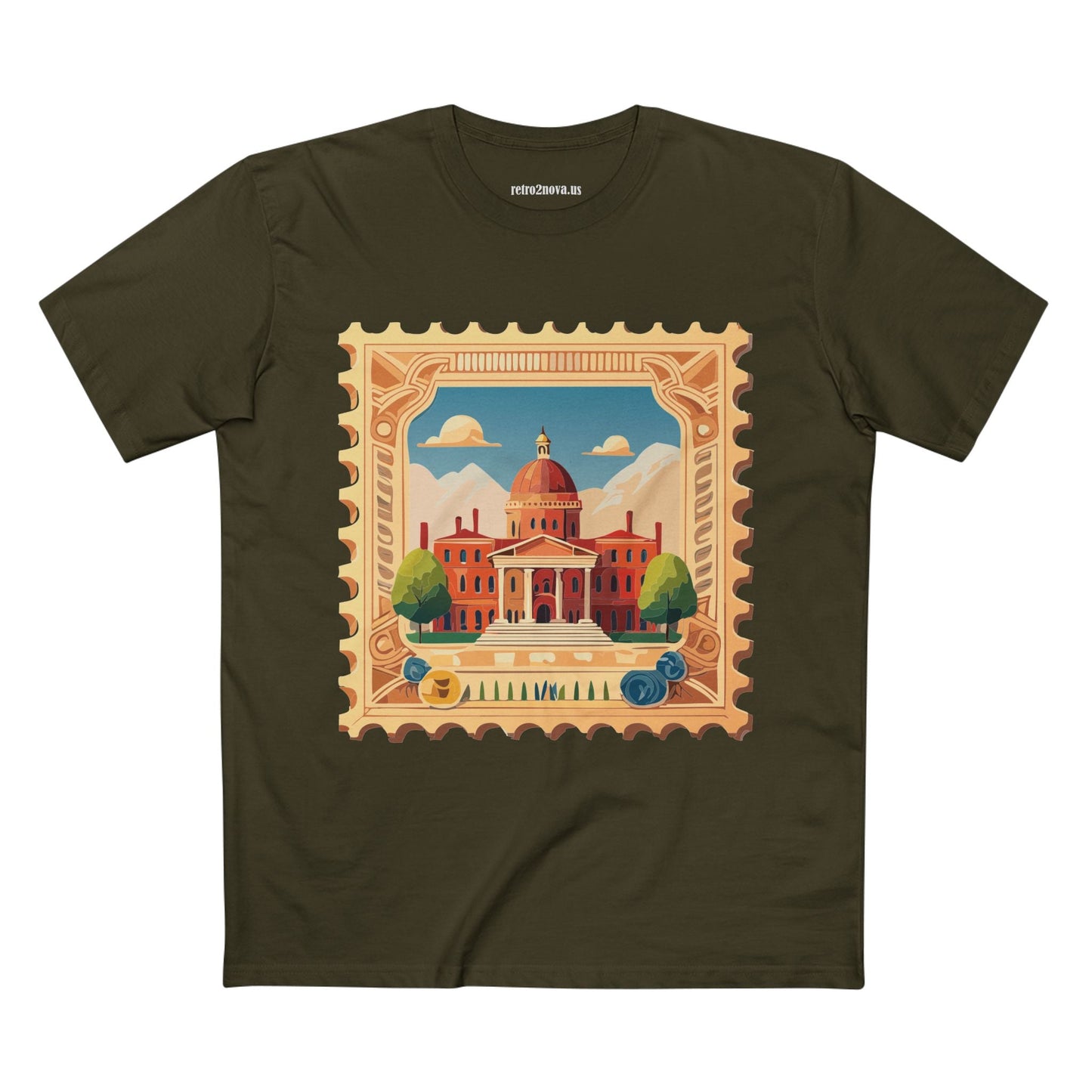 Postage Stamp Shirt Unisex Premium Cotton Tee With Original Art Collection By Retro2Nova PS14