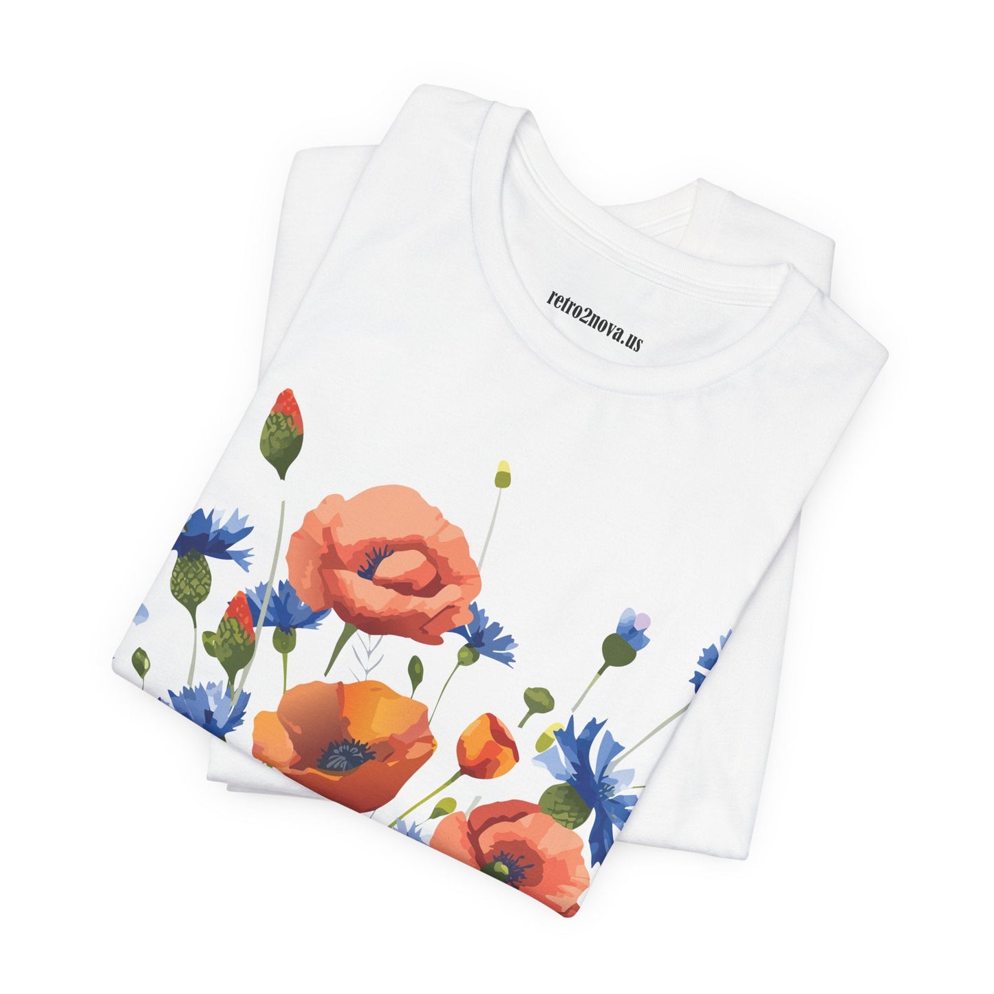 Unisex Floral Shirt Floral Print Tee Lightweight Breathable Fabric Short Sleeve Casual Wear