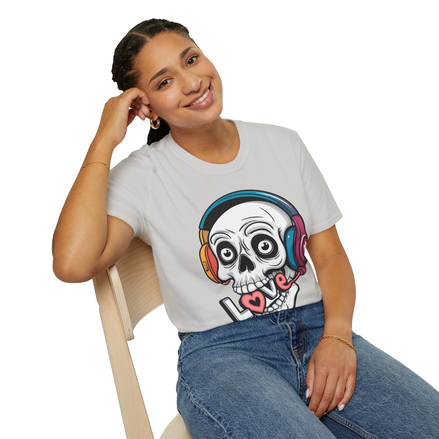 Skull Tee Shirt Unisex Skeleton Shirt With Skull Artwork Gildan Softstyle Cotton Tee