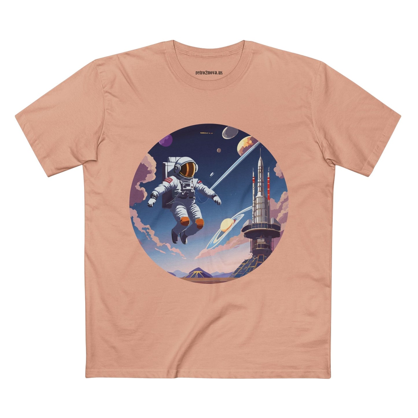 Cosmos Astronaut Shirt CS30 Unisex Premium Cotton Art Tee Featuring Retro2Nova Original Design
