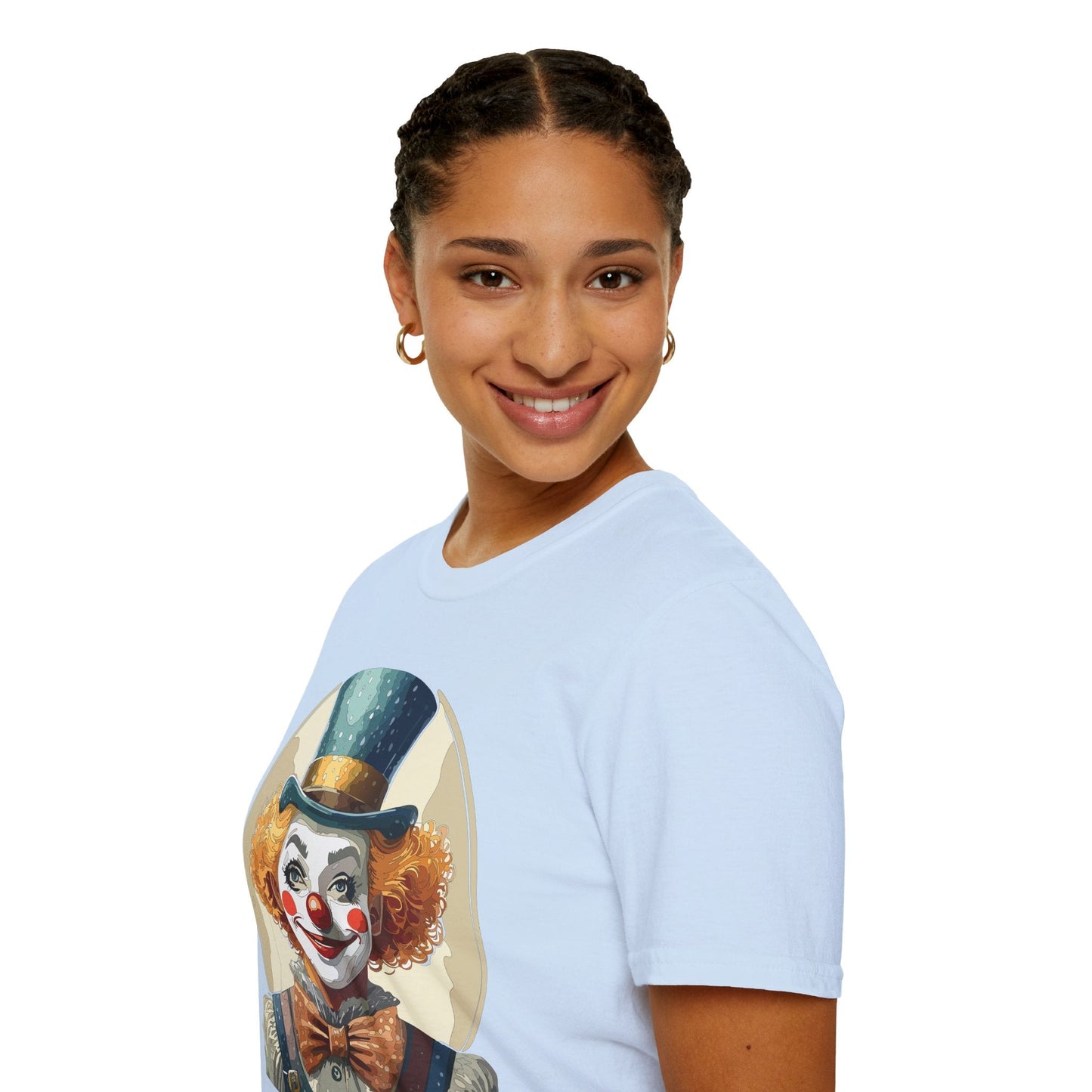 Clown Shirt Unisex T Shirt With Clown Circus Theme Funny Man Shirt Gildan Softstyle 64000
