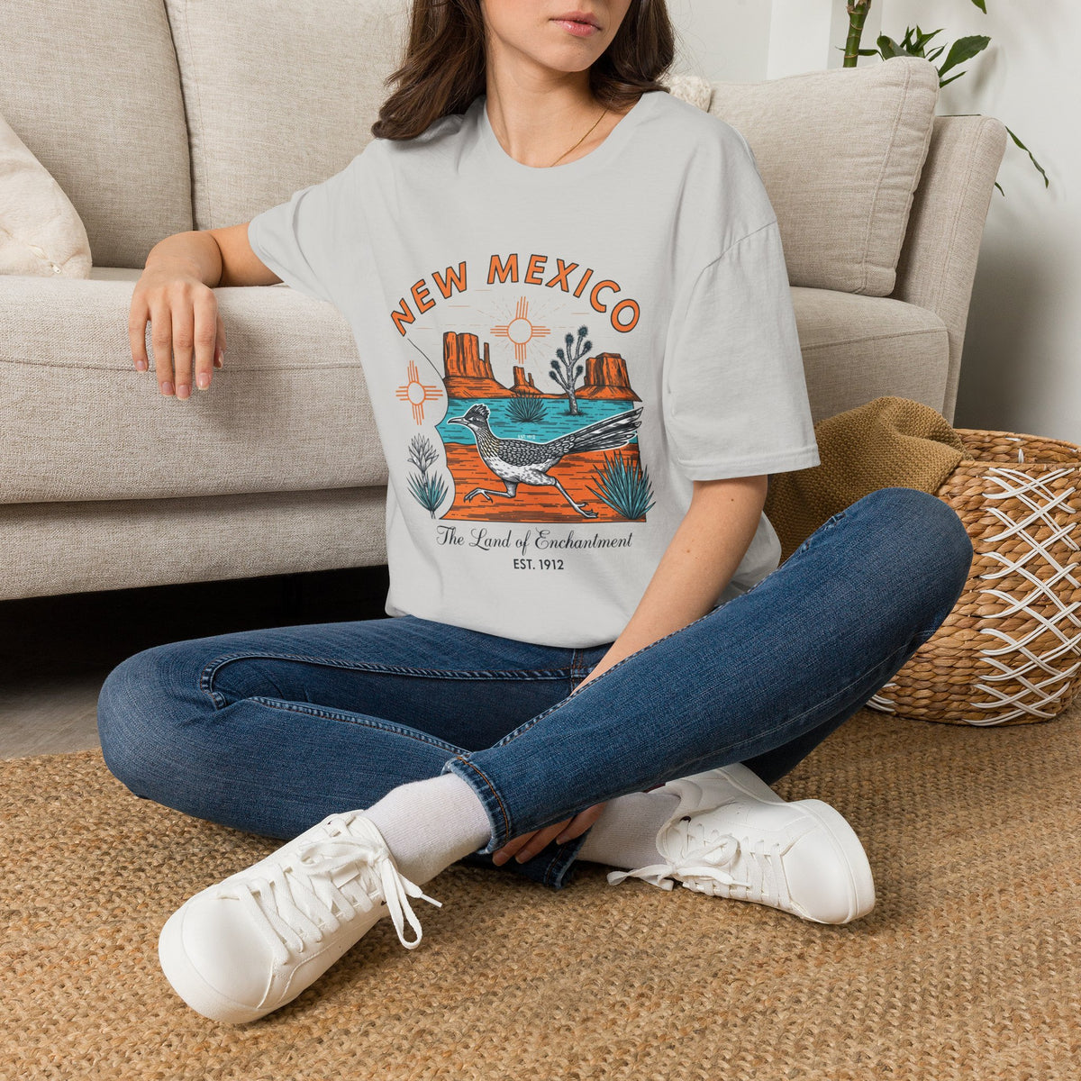 New Mexico Desertscape T-Shirt — The Land of Enchantment Travel Tourist Graphic Design Unisex 100 Cotton Gildan T-Shirt