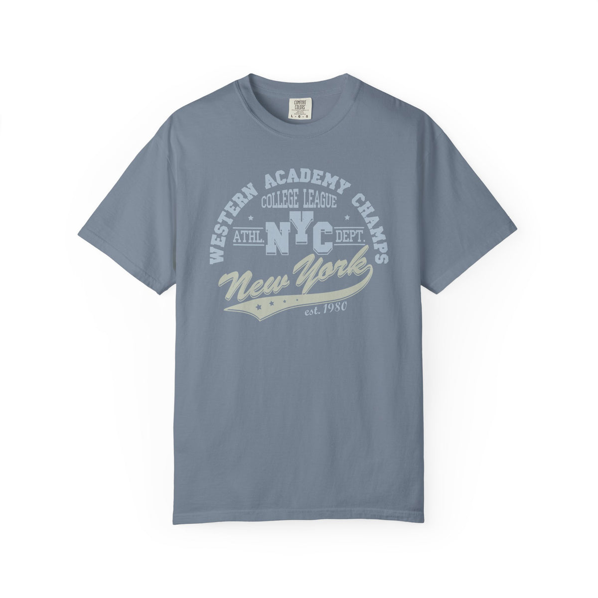 College League Graphic Western Academy Unisex Comfort Colors Garment-Dyed Heavyweight 100 Cotton Art Design T-Shirt w7