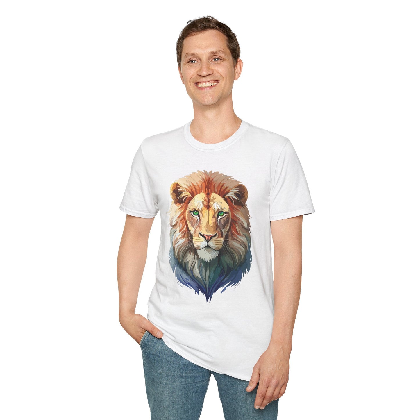 Lion Shirt Unisex Animal Tee Gildan Softstyle 64000 Cotton Tee