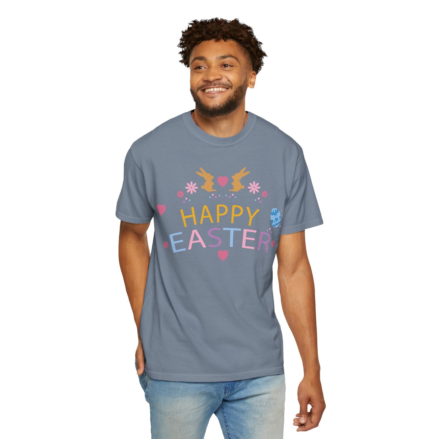 Easter Bunny Heart T-Shirt, Tee Shirt with Easter Signature, T Shirt with Easter Prints, Tee Shirt with Easter Design 2