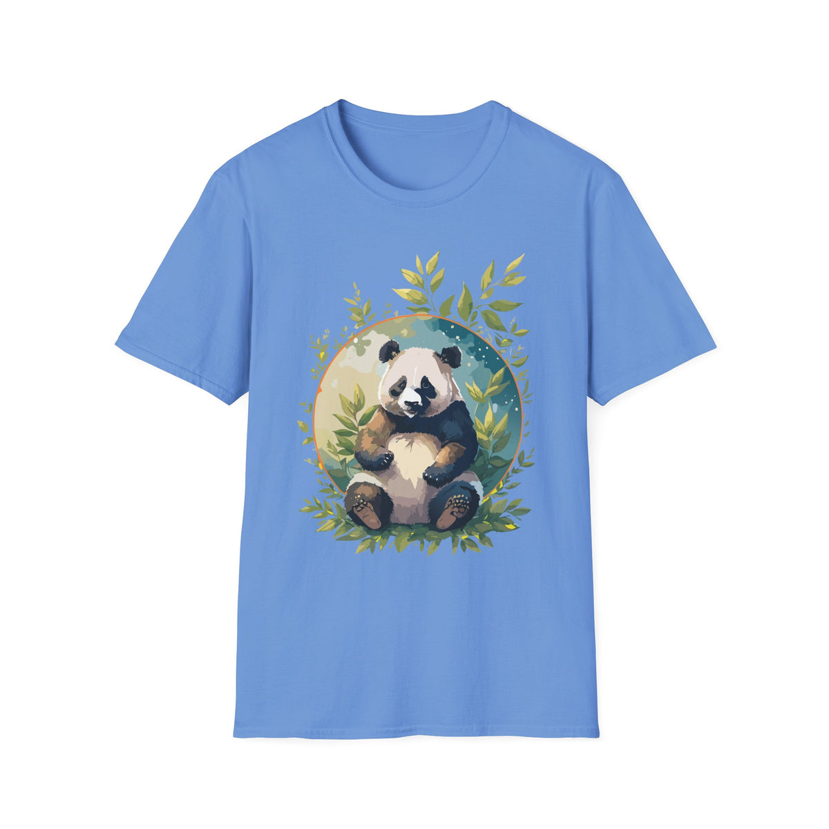 Panda with Leaves T-Shirt | Cute Panda Illustration Tee