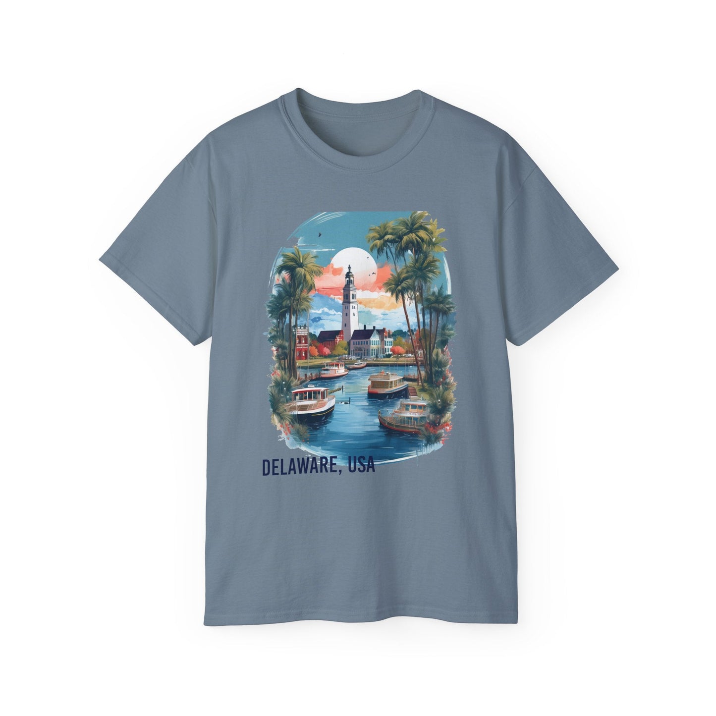 Delaware Graphic Unisex Cotton T‑Shirt 2