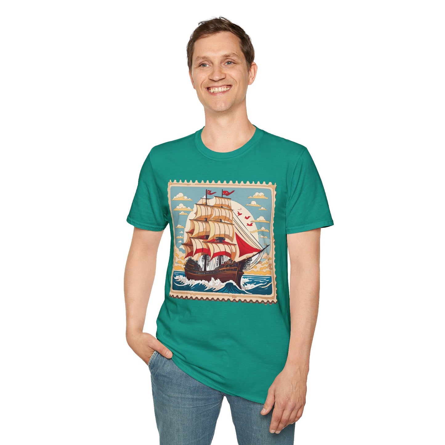 Ship T Shirts Frigate T Shirts Vessel Tee Shirt Unisex Softstyle Gildan 64000 Cotton Tee