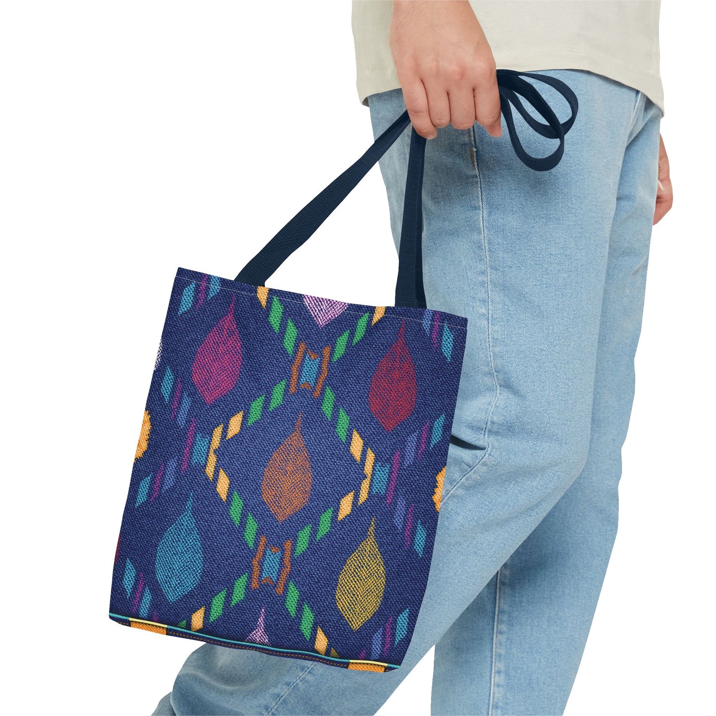 Diwali Graphic Denim Fabric Imitation Print Unisex Canvas Bag Poly Spun 3 Sizes Tote Bag 205-1