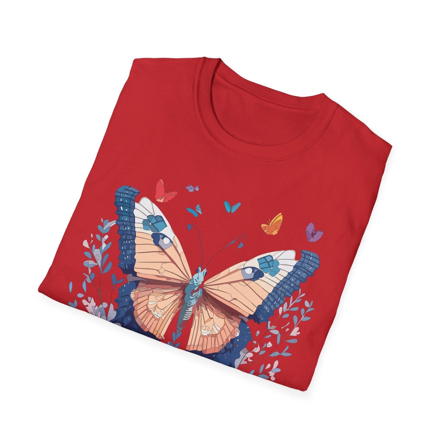 Unisex Butterfly Shirt Monarch Design Gildan Softstyle 64000 Short Sleeve Tee For Men And Women