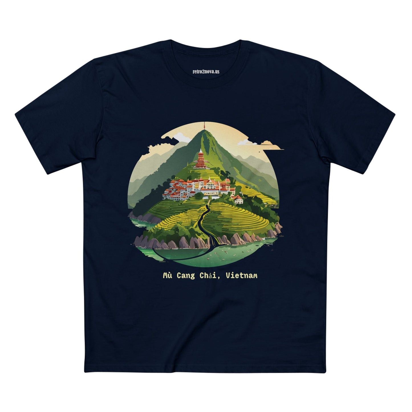 Retro2Nova Unisex Premium Cotton Staple Tee With Original Art Design Vietnam Travel Shirt