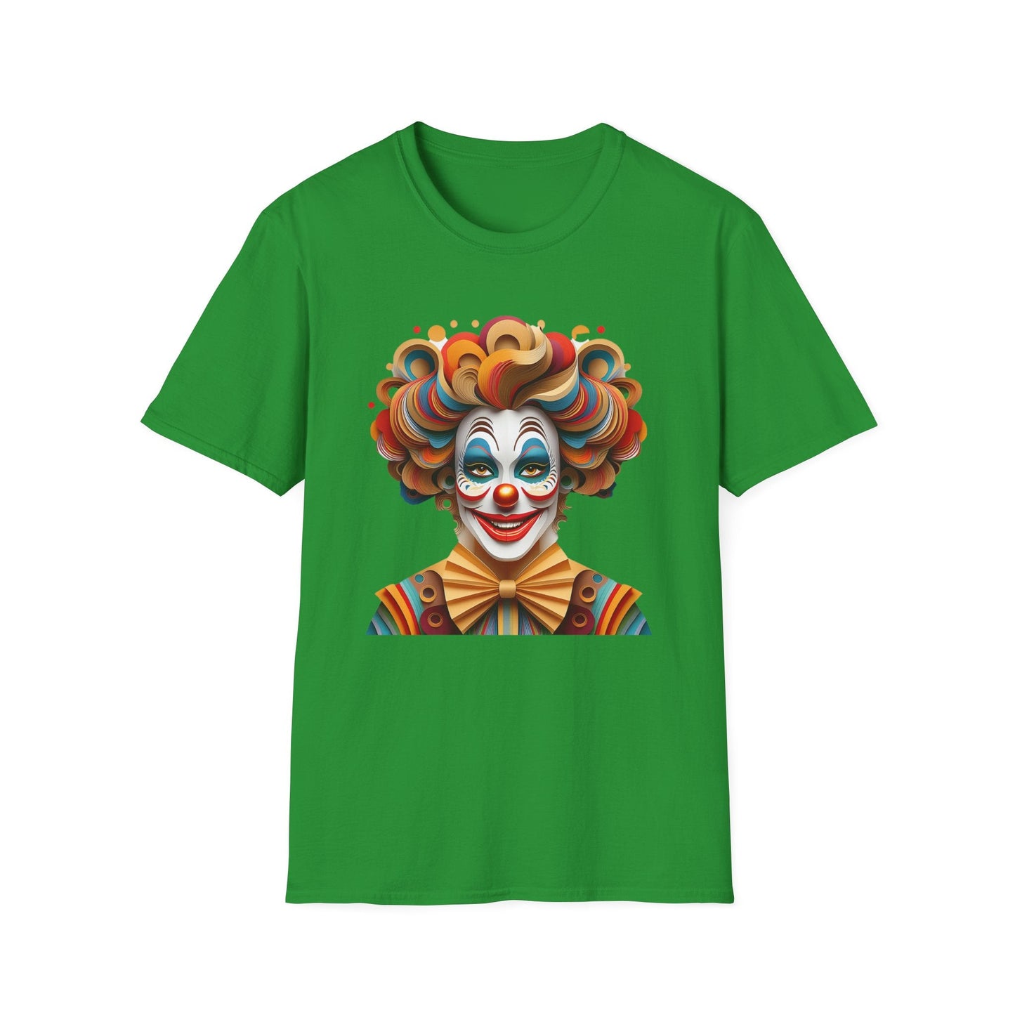 Unisex Clown Shirt Funny Man Circus Tee Short Sleeve Gildan Softstyle 64000 Cotton