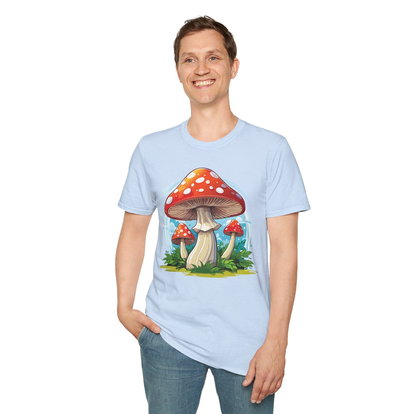 Mashroom Tee Shirt Unisex Funny Mashroom Design 100 Percent Cotton Softstyle Tee