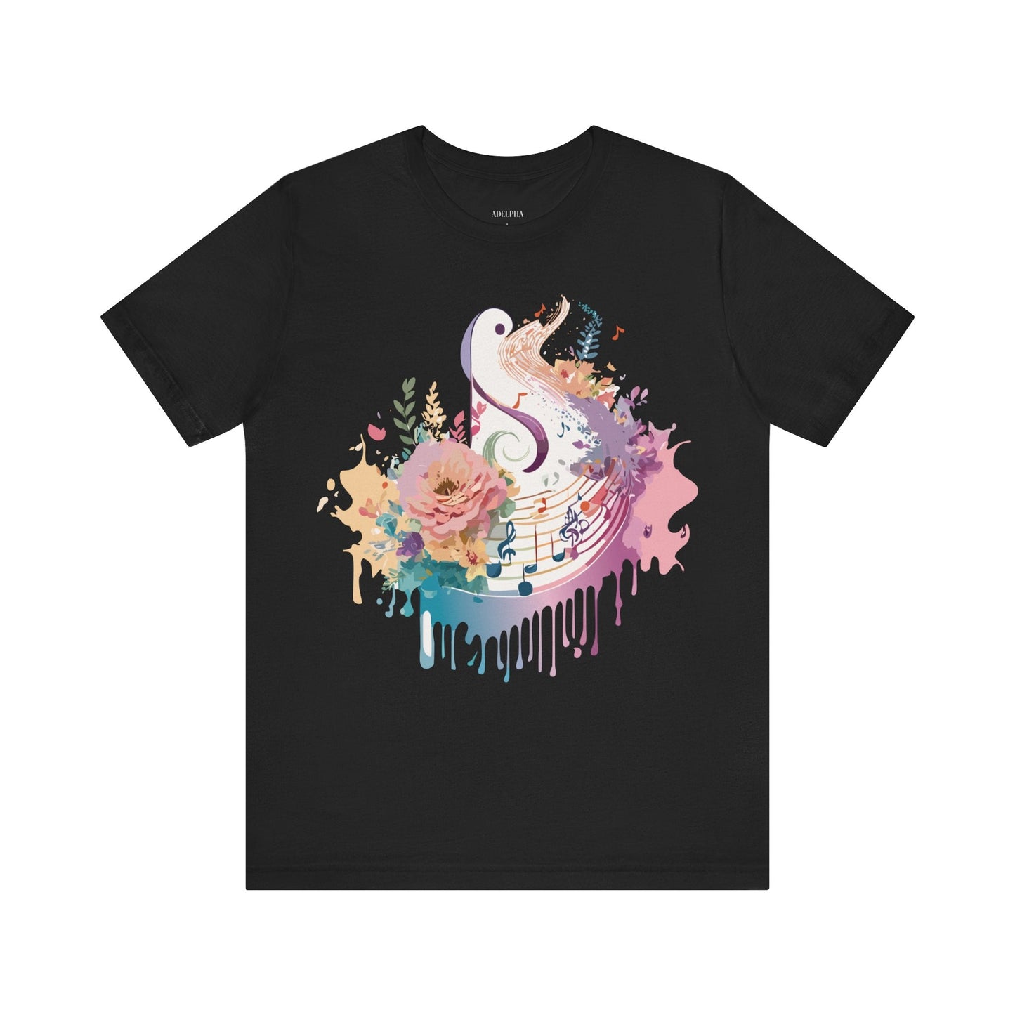 Adelpha Graphic Tee Unisex Short Sleeve Vintage Inspired Artwork Music Theme T Shirt
